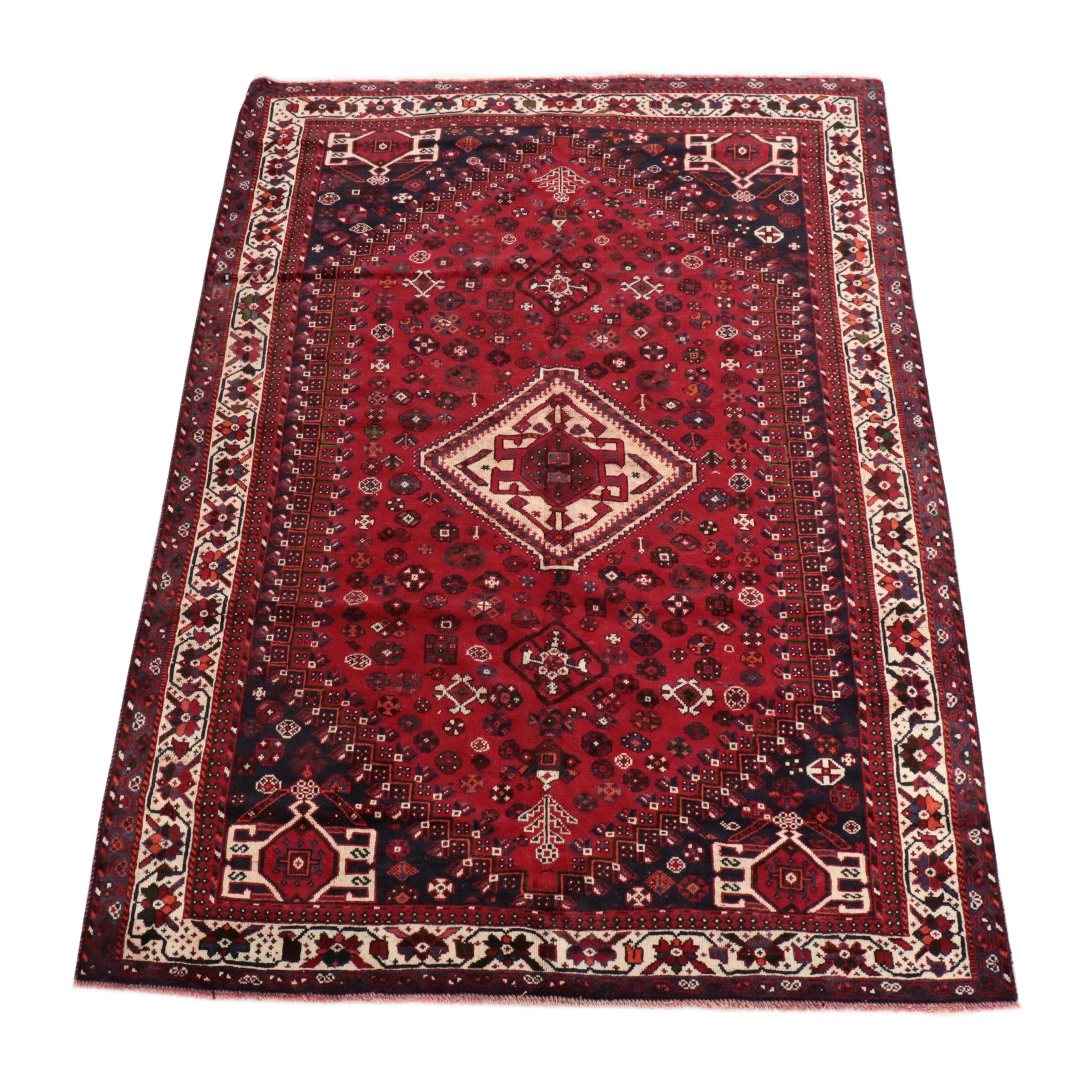 6'11 x 10'3 Hand-Knotted Persian Qashqai Area Rug