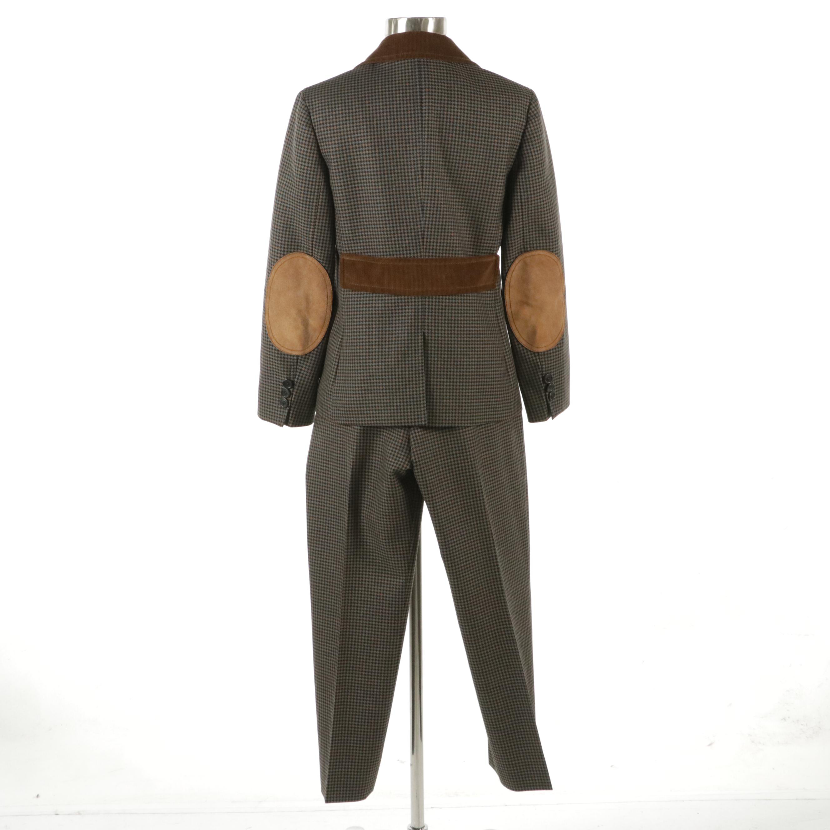 Prada Wool and Mohair Blend Houndstooth Suit Pants Jacket