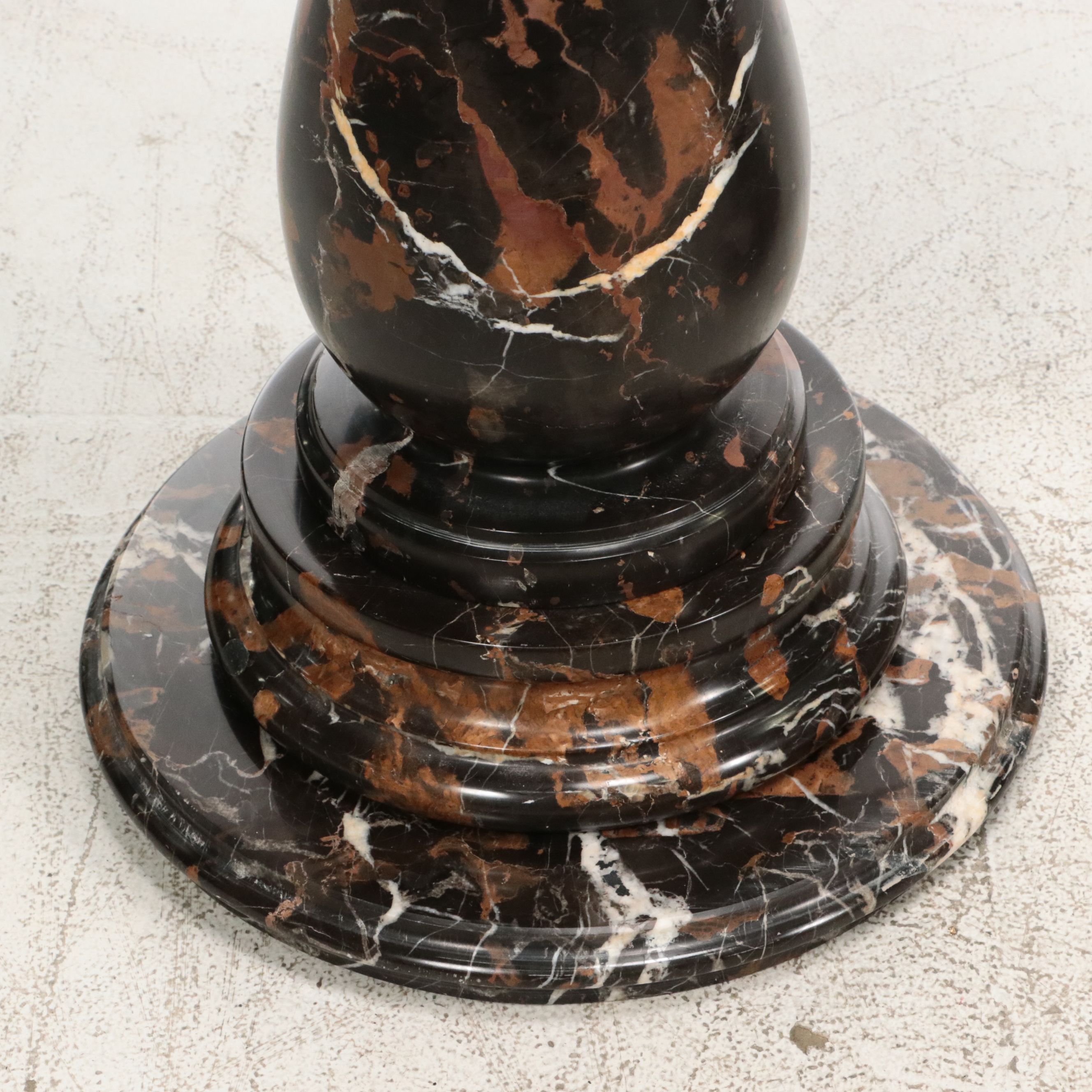 Pair of Neoclassical Style Patinated Finish Cast Metal Angels on Marble Plinths