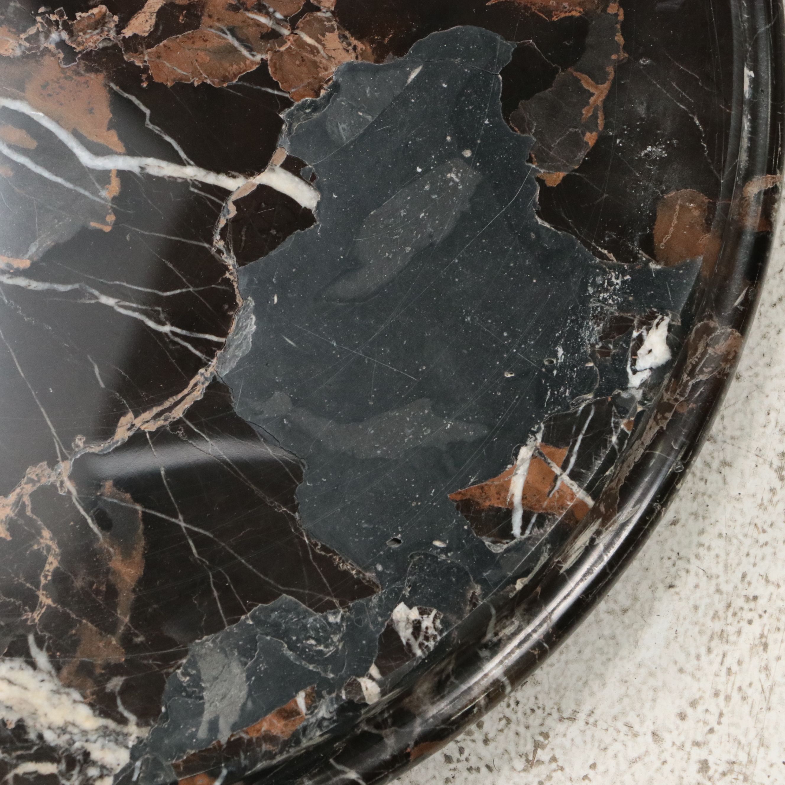 Pair of Neoclassical Style Patinated Finish Cast Metal Angels on Marble Plinths