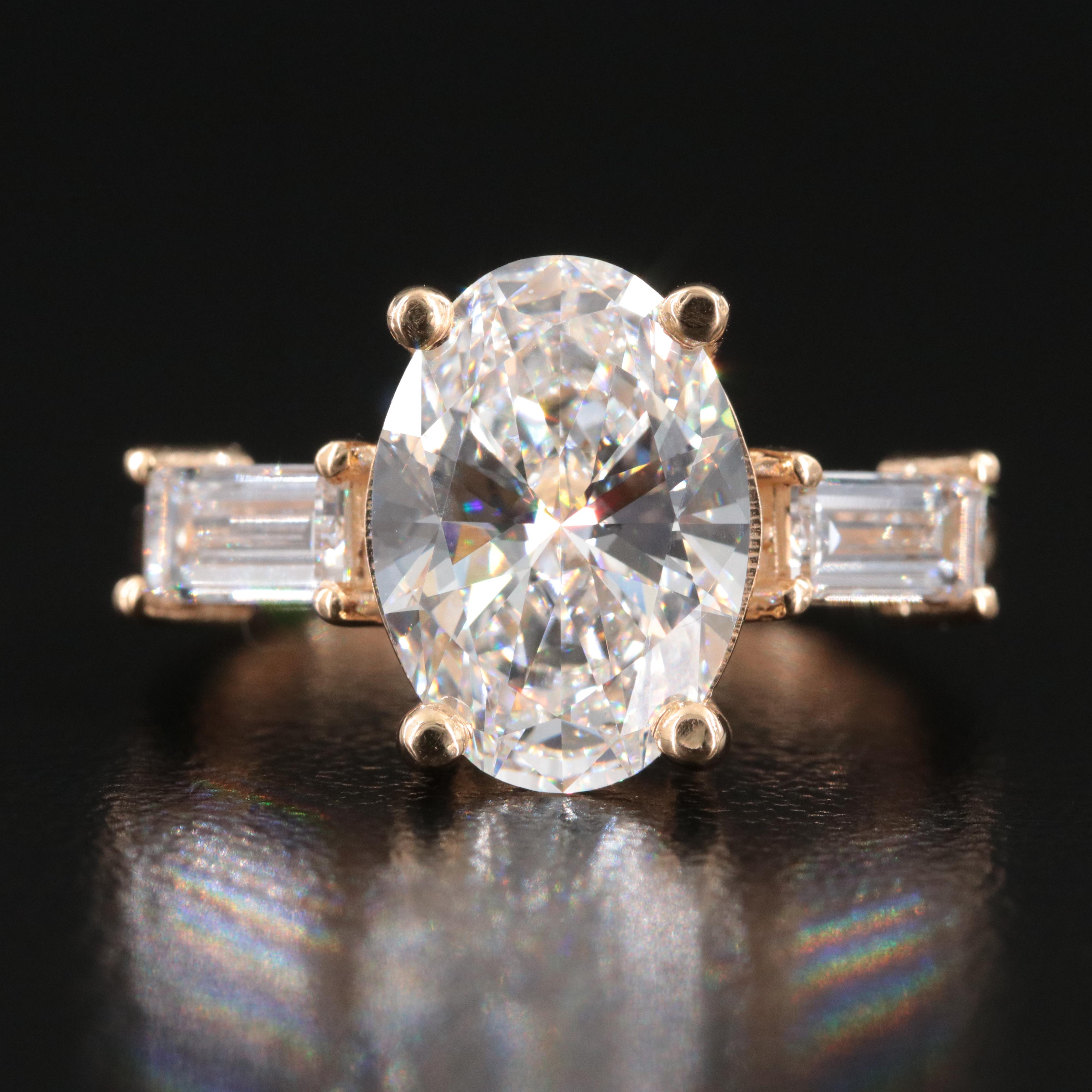 18K 3.61 CTW Lab Grown Diamond Ring with IGI Report