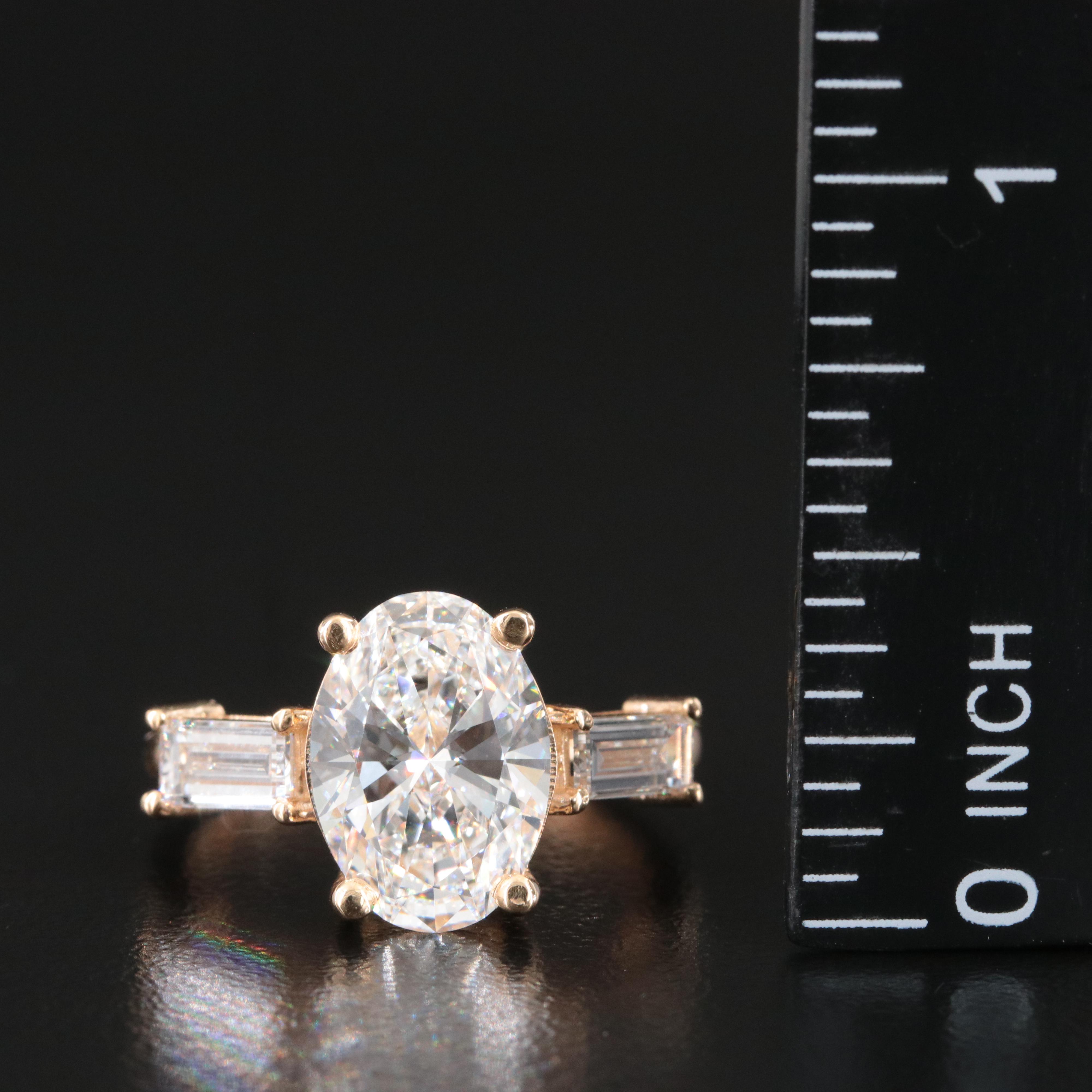 18K 3.61 CTW Lab Grown Diamond Ring with IGI Report