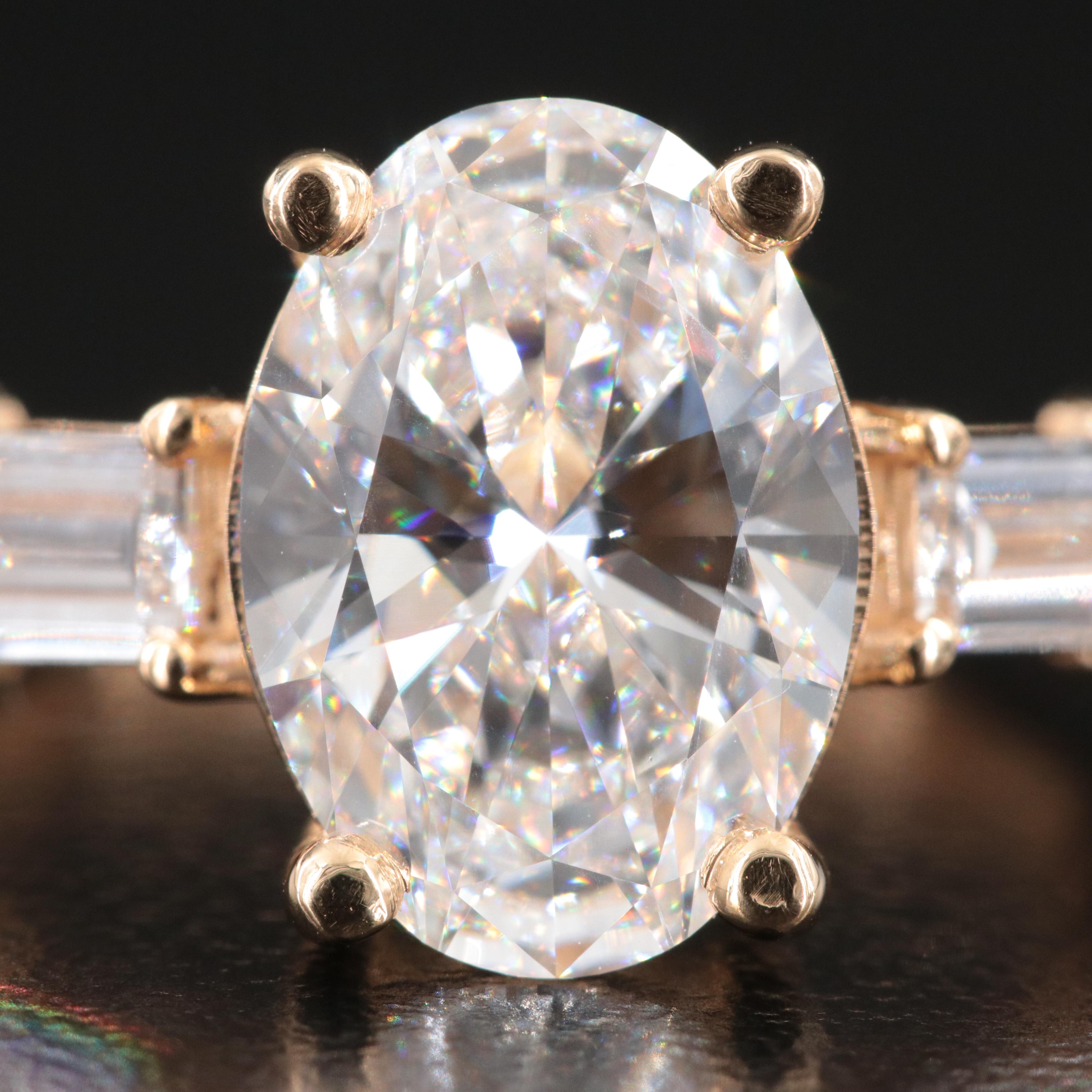 18K 3.61 CTW Lab Grown Diamond Ring with IGI Report