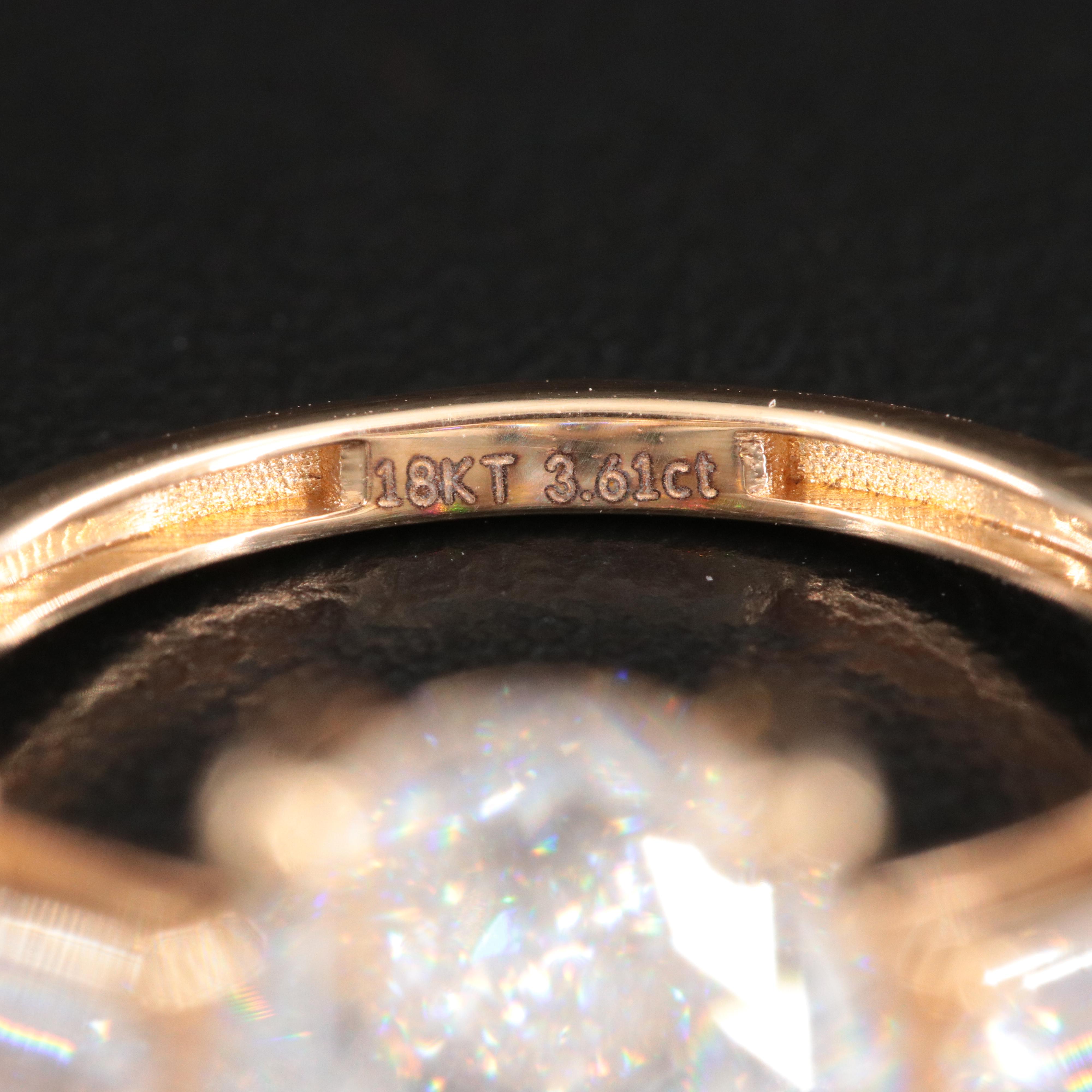 18K 3.61 CTW Lab Grown Diamond Ring with IGI Report