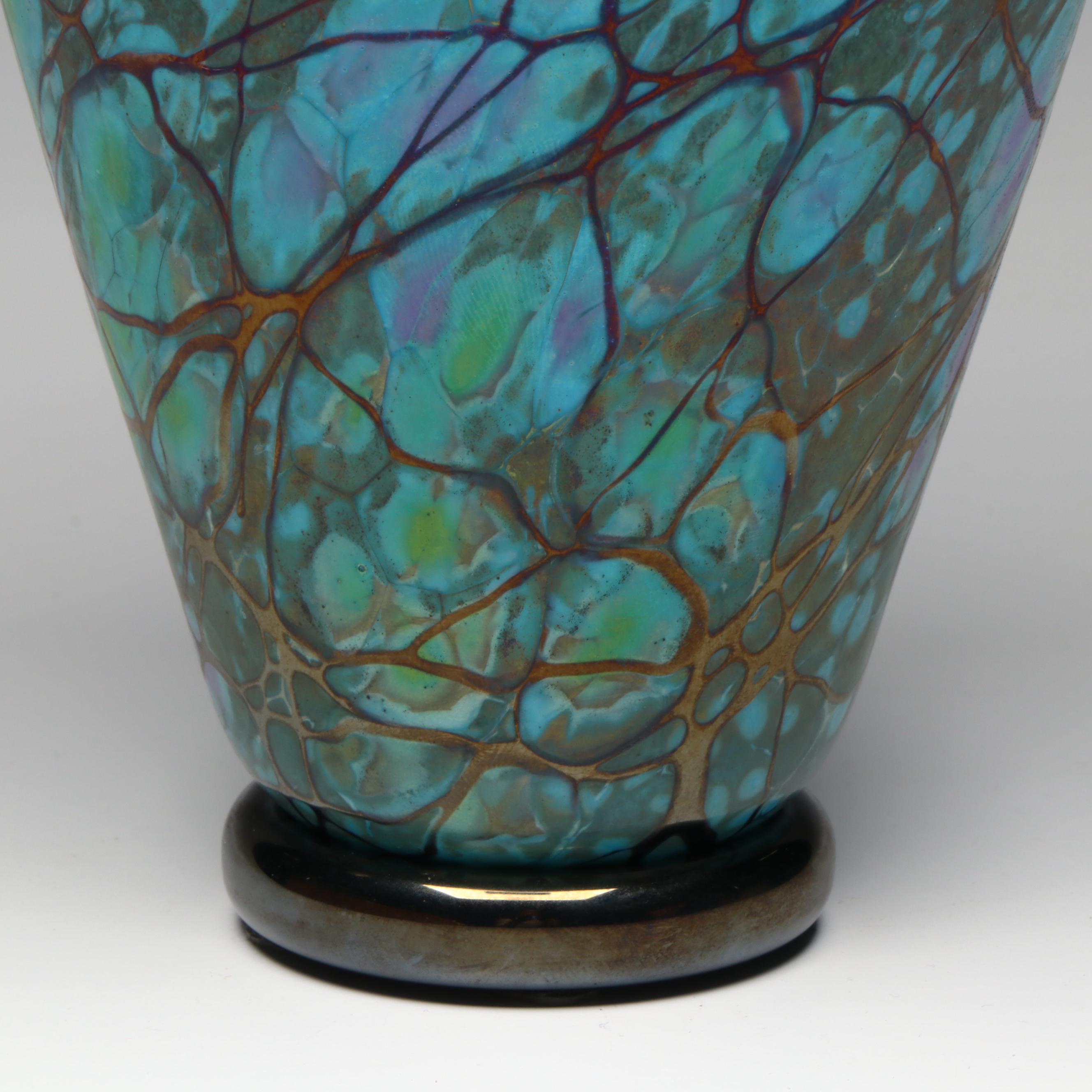 Threaded Art Glass Vase