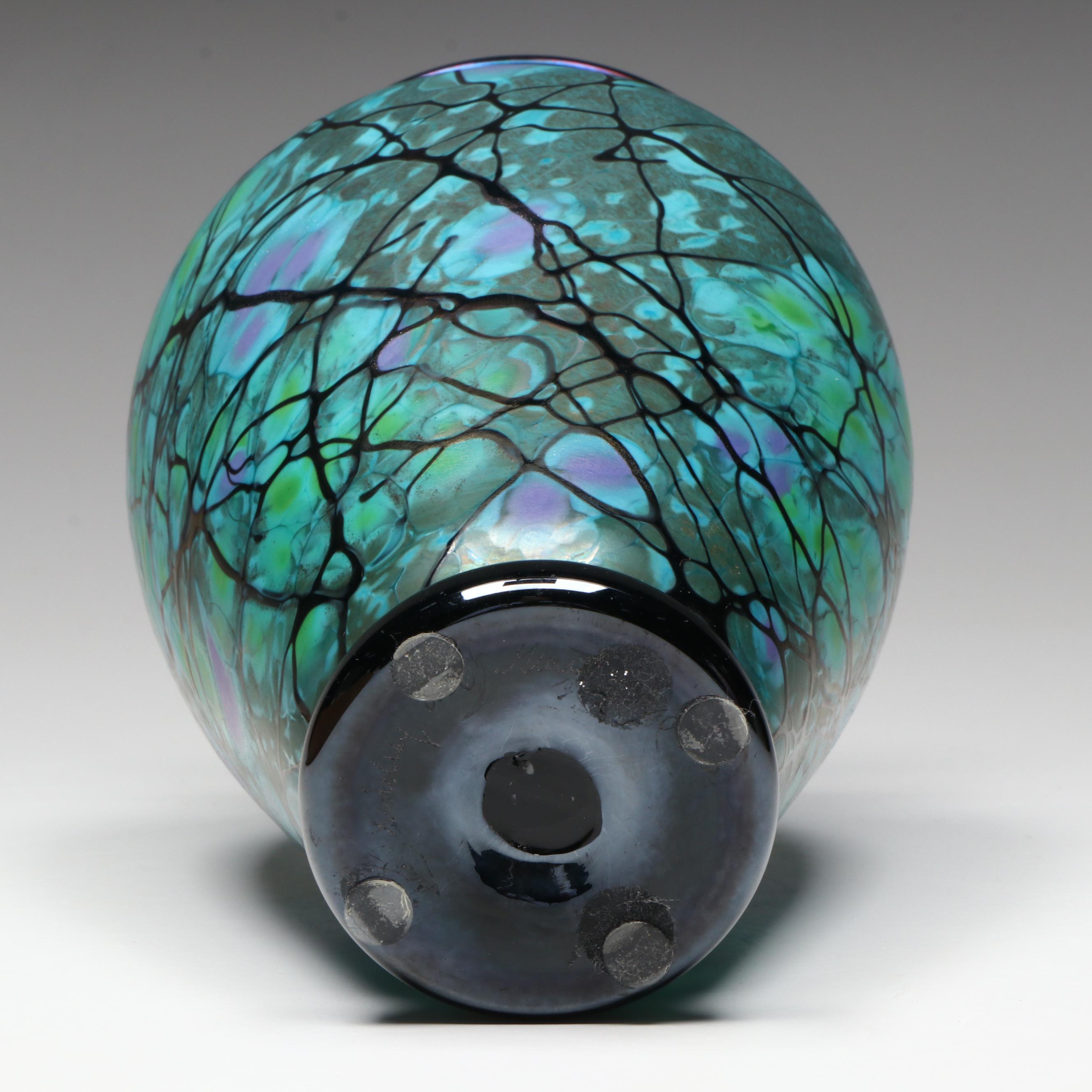 Threaded Art Glass Vase