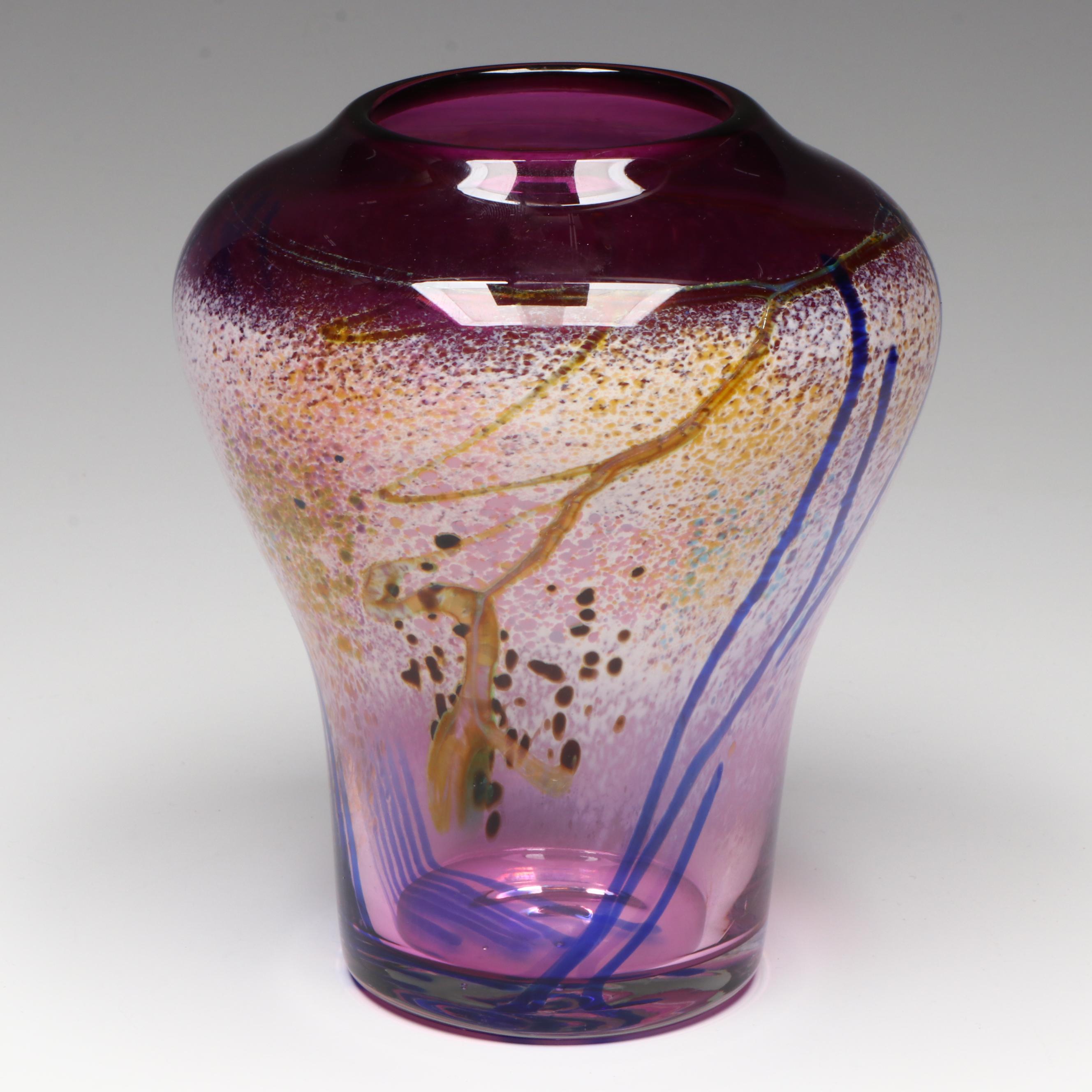 Earl O. James Art Glass Vase, 1996
