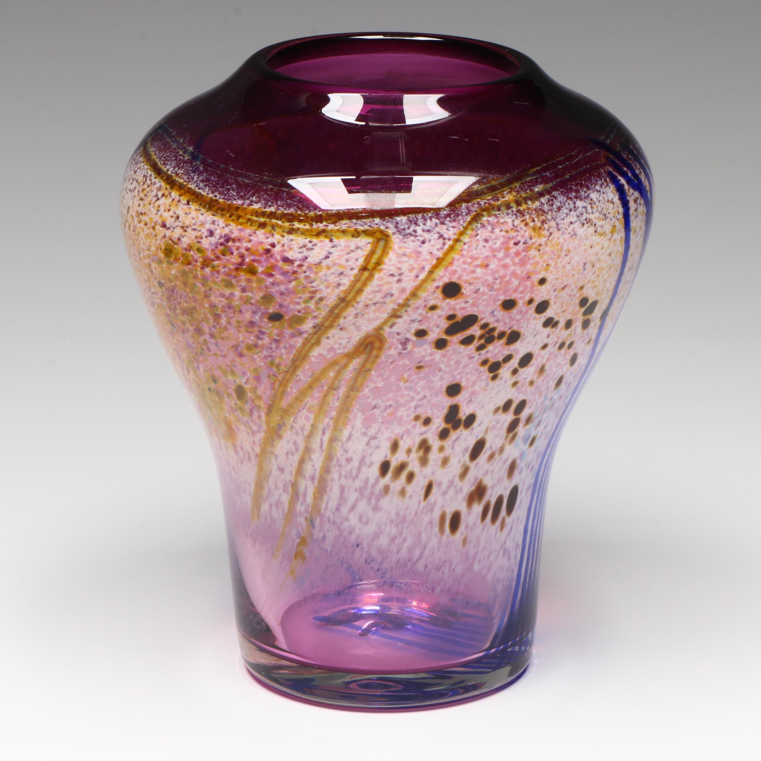 Earl O. James Art Glass Vase, 1996