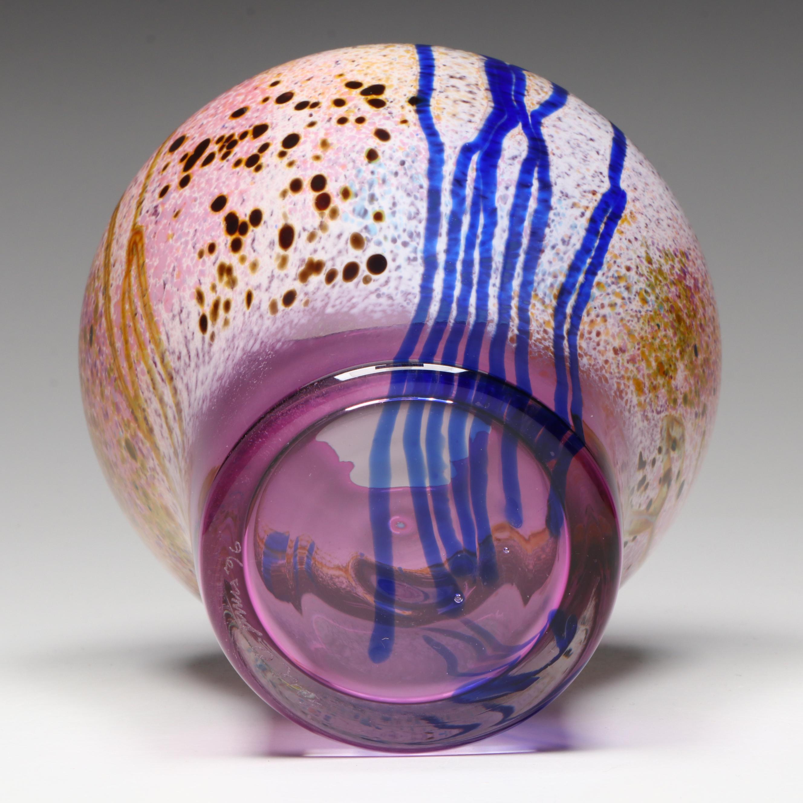 Earl O. James Art Glass Vase, 1996