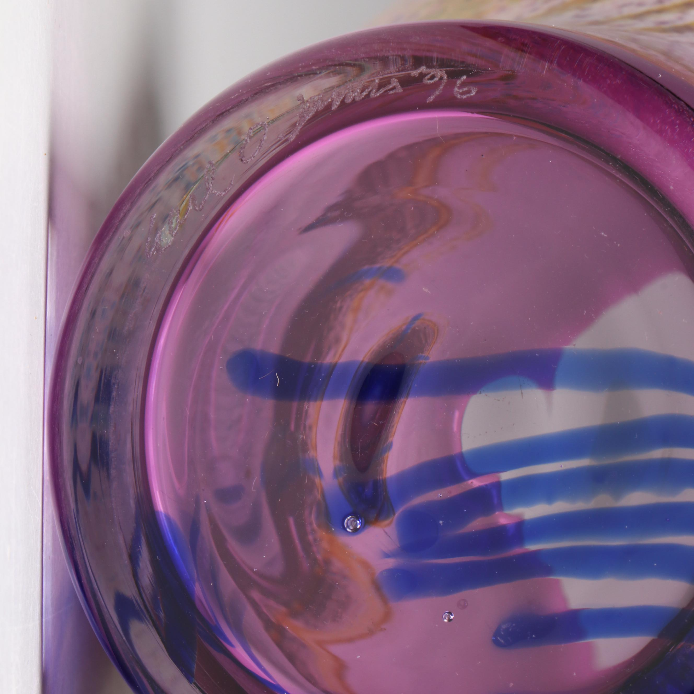 Earl O. James Art Glass Vase, 1996