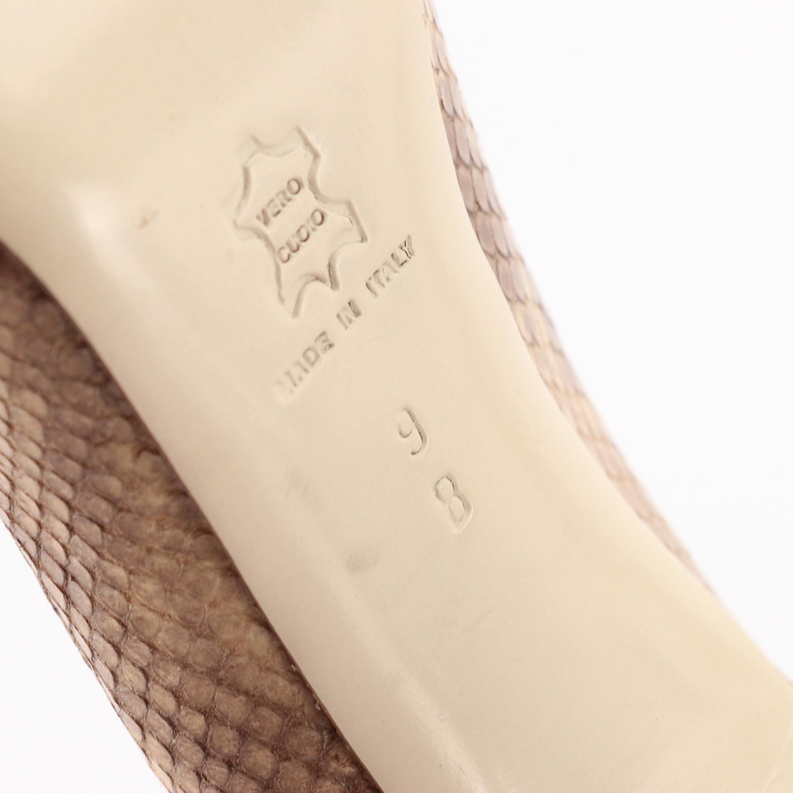 Isaac Snakeskin Pointed-Toe Pumps with Bow Details, Neiman Marcus Studded Flats