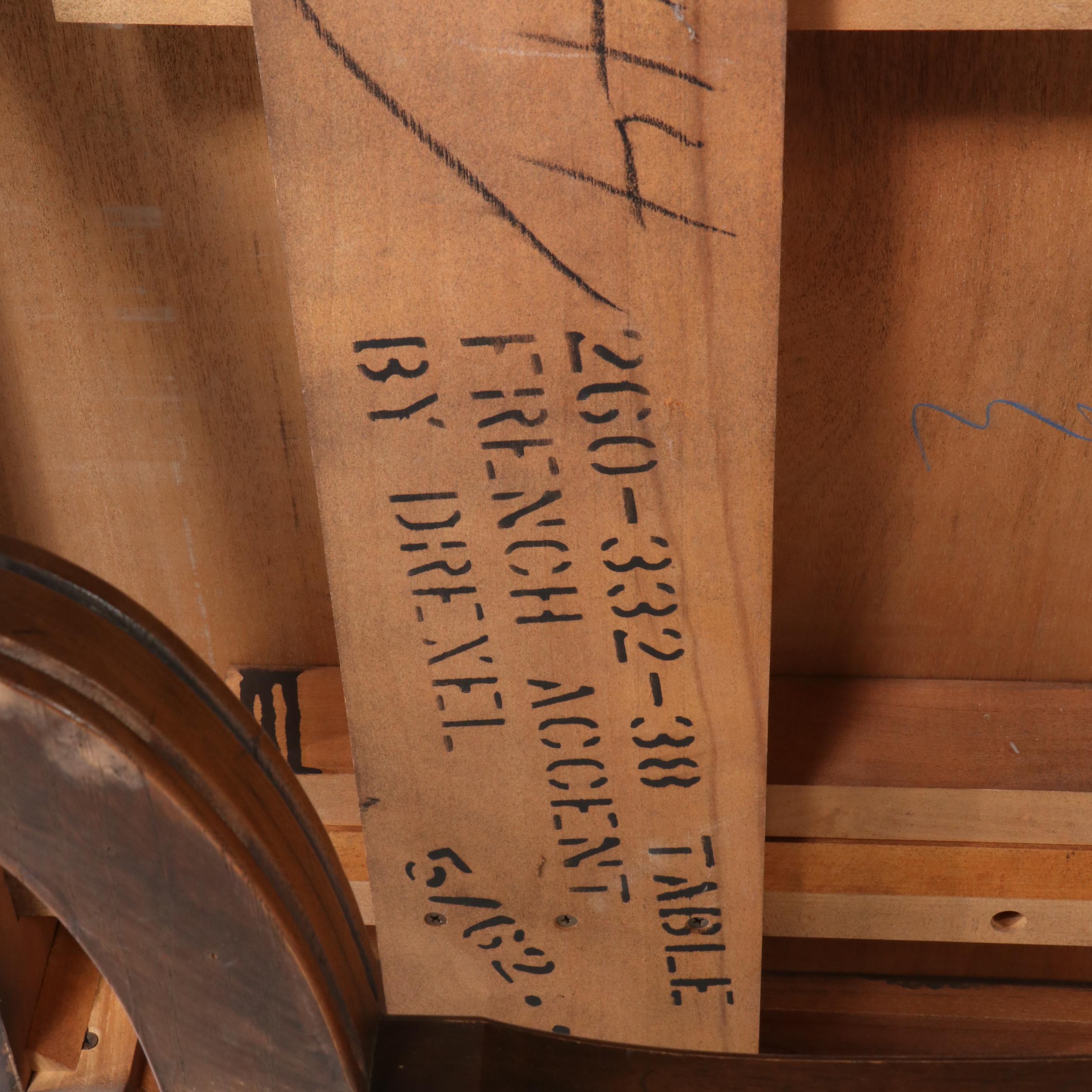French Provincial Style Walnut Dining Table and Six Chairs, Late 20th Century