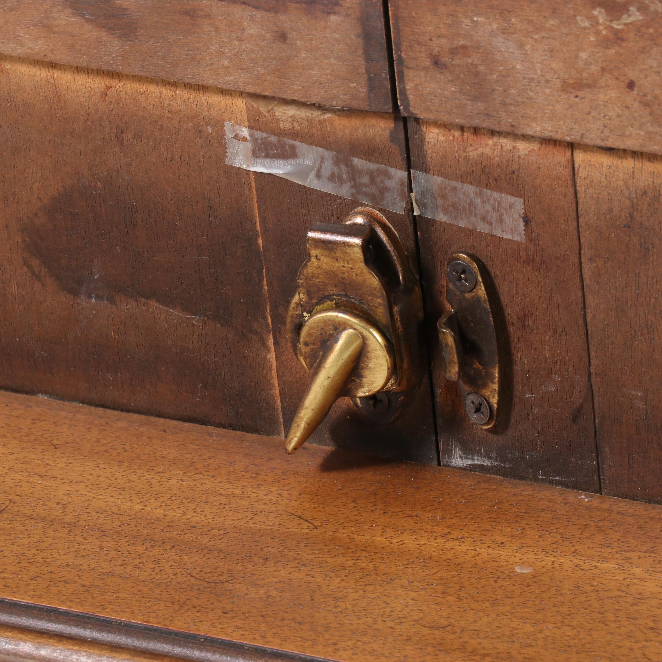 French Provincial Style Walnut Dining Table and Six Chairs, Late 20th Century