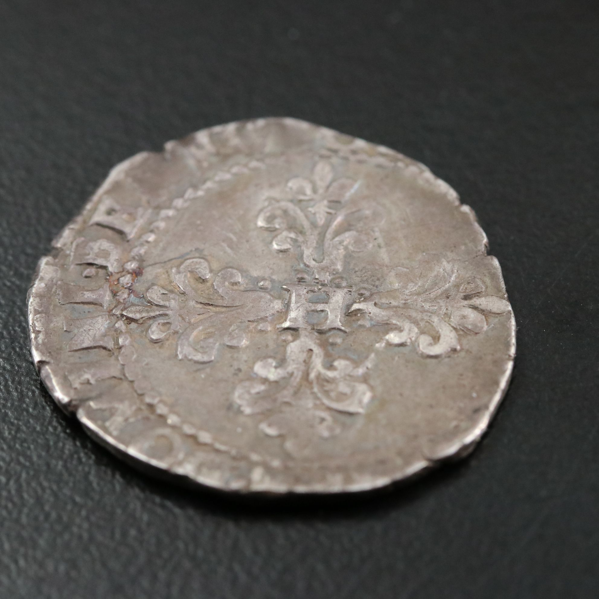 1585 France Silver One Half Franc