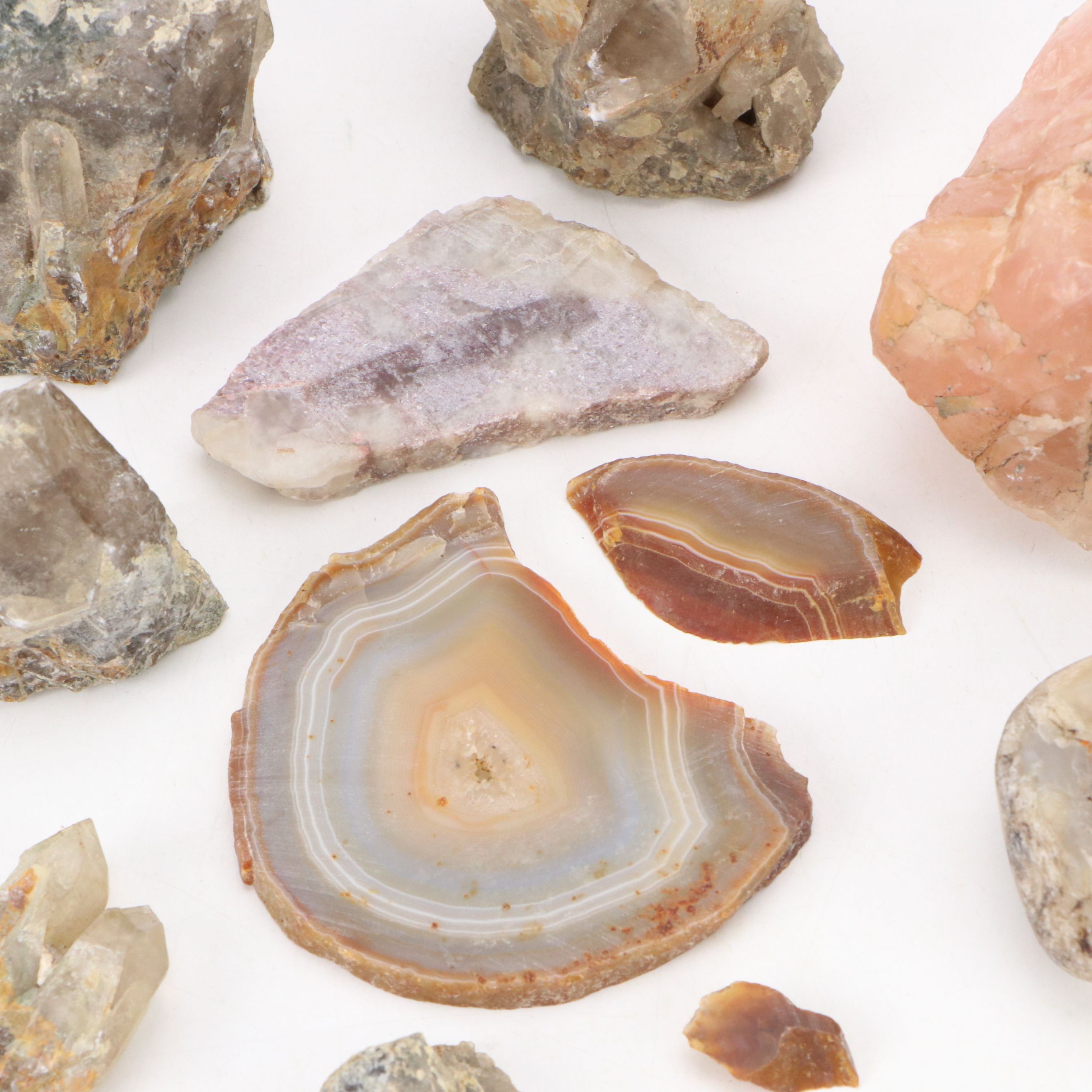 Agate, Rose Quartz and Assorted Specimen Collection