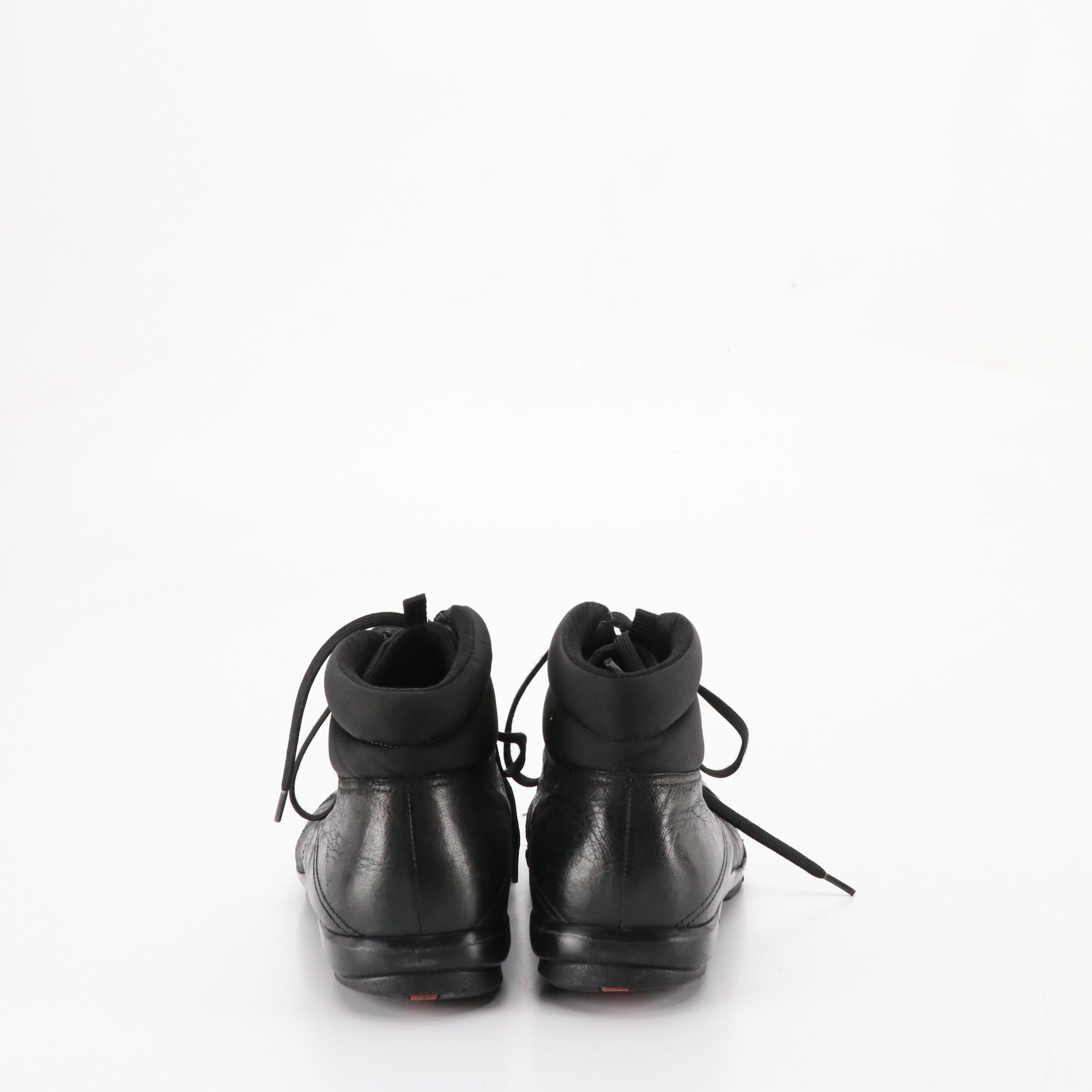 Men's Prada Sport Black Nylon and Leather Lace-Up Sneakers Shoes
