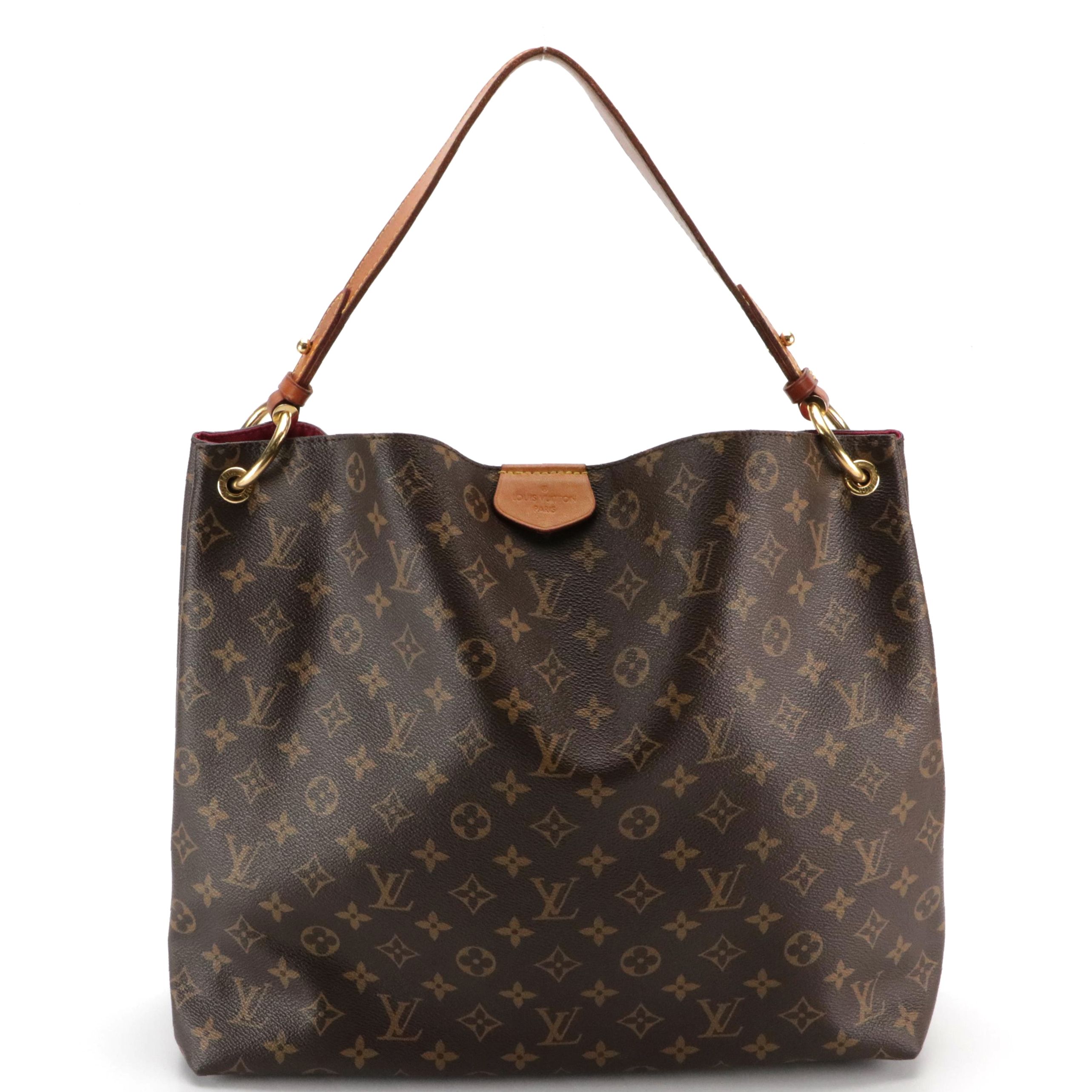 Louis Vuitton Graceful MM Hobo Bag in Monogram Canvas and Leather with Box