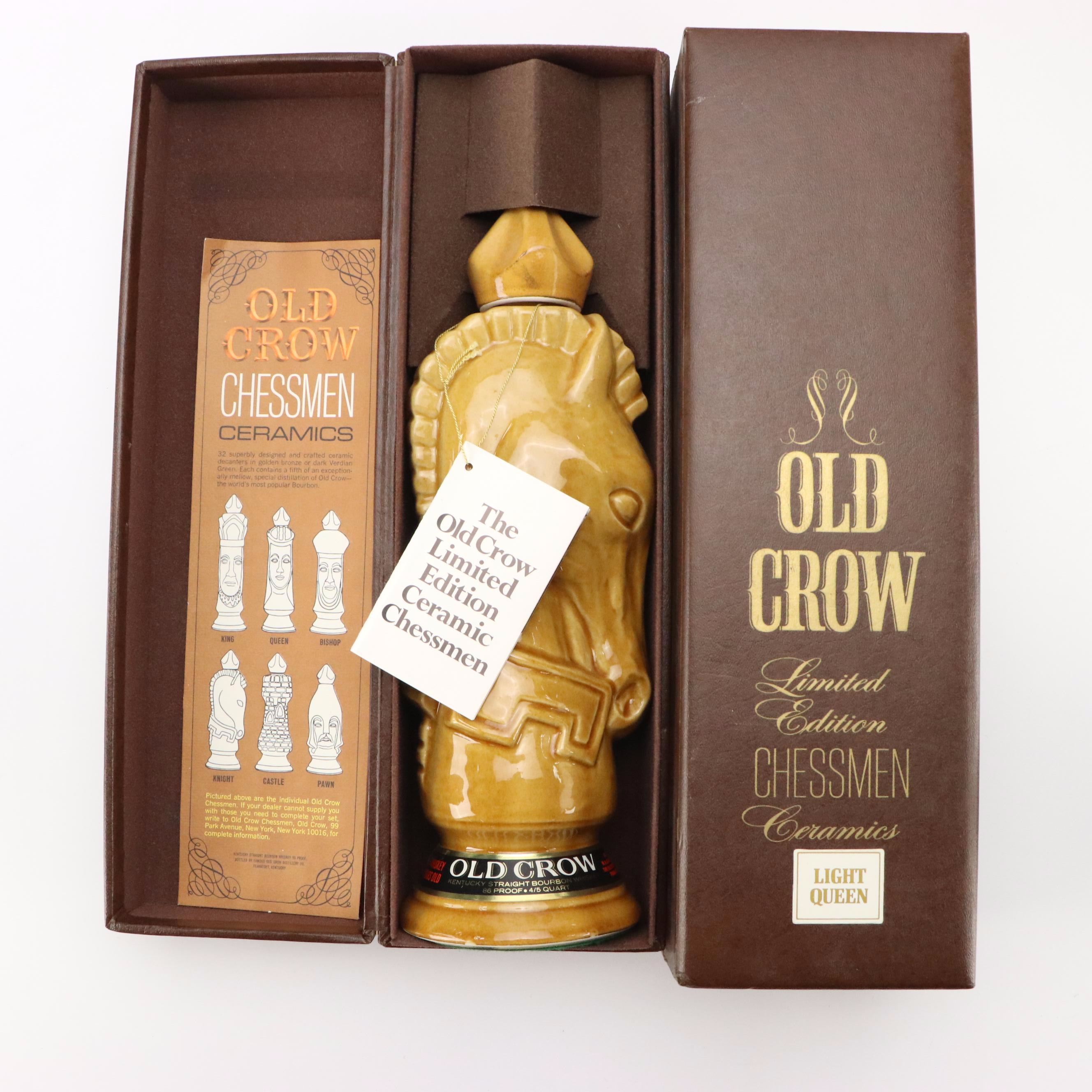 Old Crow Limited Edition Chessman Ceramic Decanters