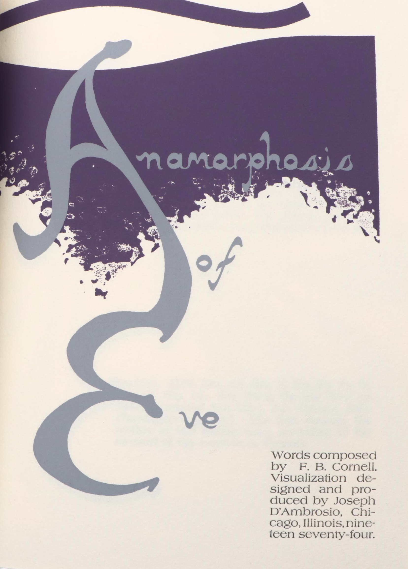 Double Signed "Anamorphosis of Eve" by F. B. Cornell and Joseph D'Ambrosio, 1974