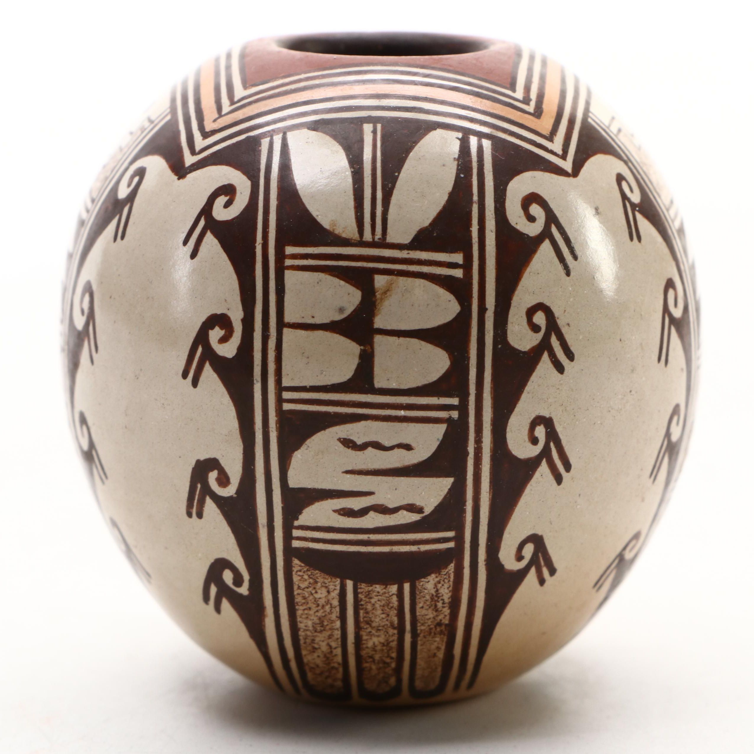 Cynthia Sequi Komalestewa Hopi Ceramic Miniature Olla, Late 20th C.