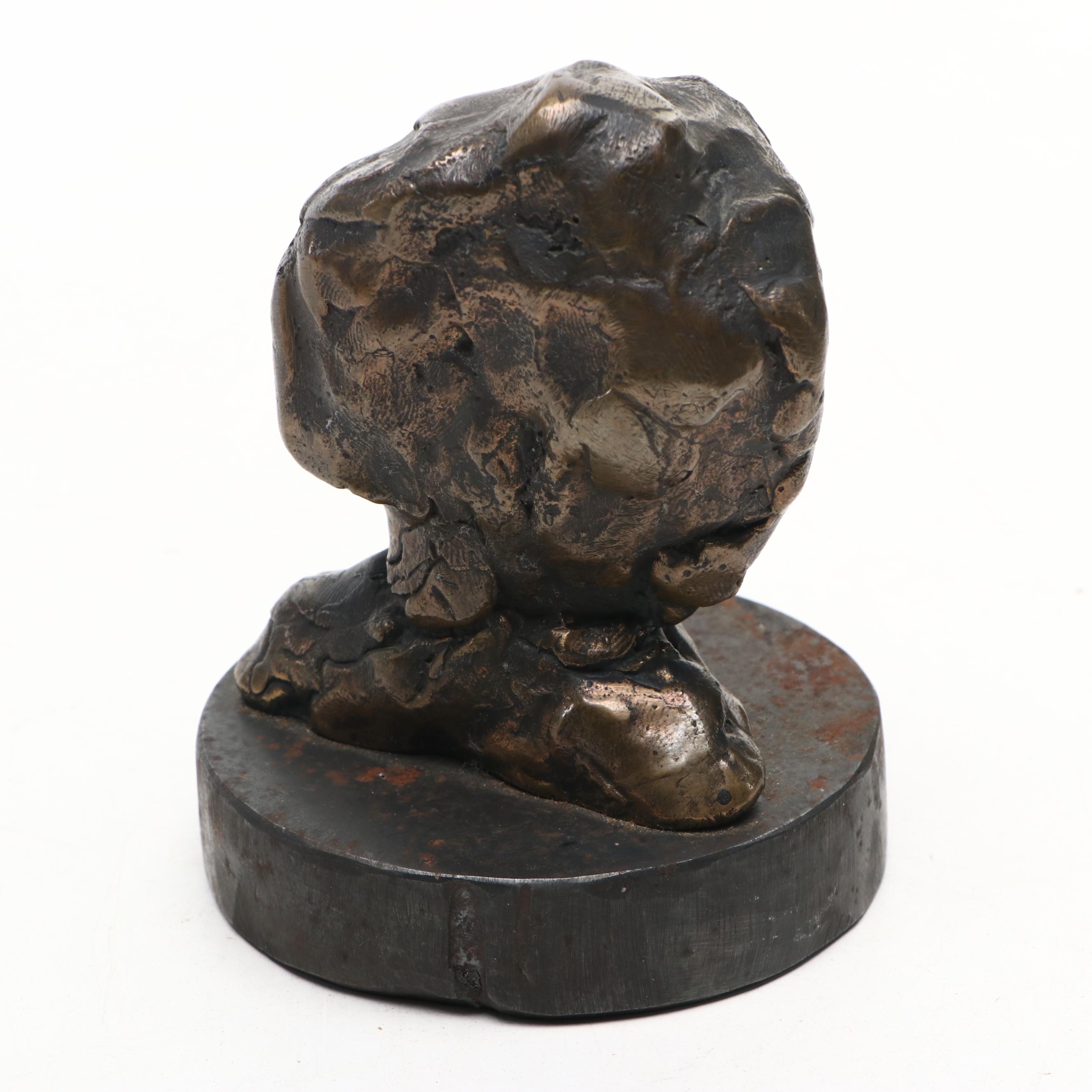 Attributed to Arthur Spellings Cast Bronze Abstracted Bust "Honore de Balzac"
