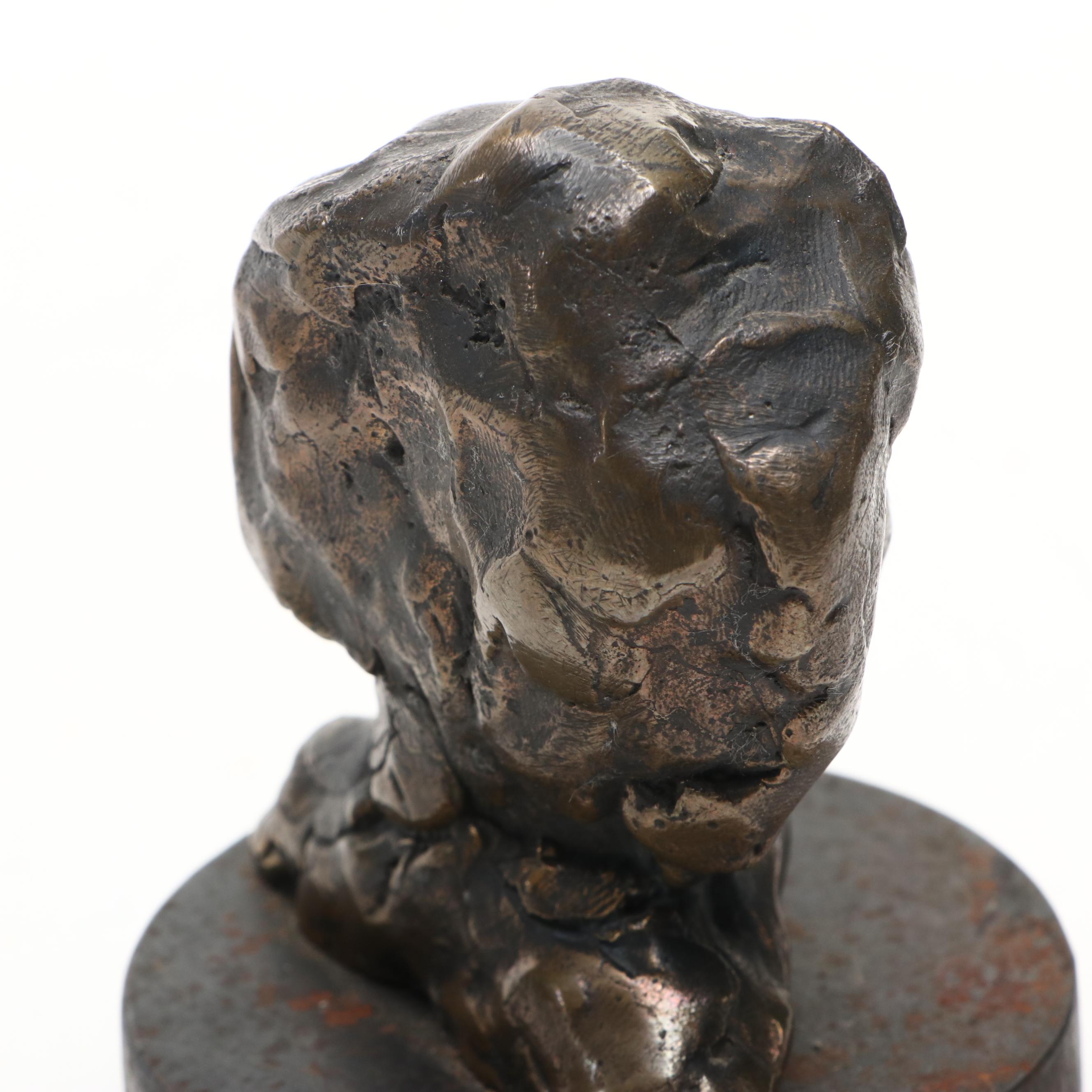 Attributed to Arthur Spellings Cast Bronze Abstracted Bust "Honore de Balzac"
