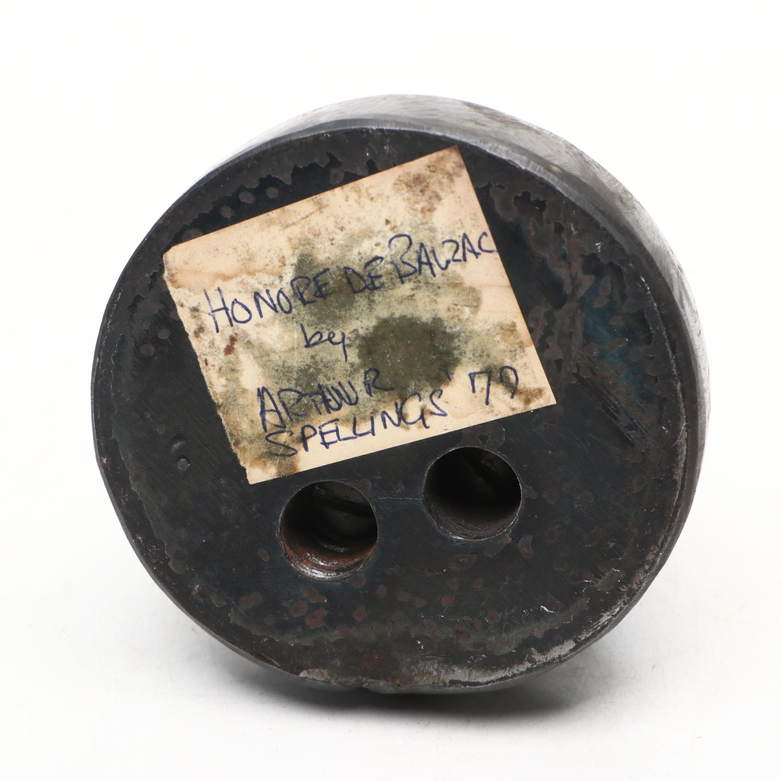 Attributed to Arthur Spellings Cast Bronze Abstracted Bust "Honore de Balzac"