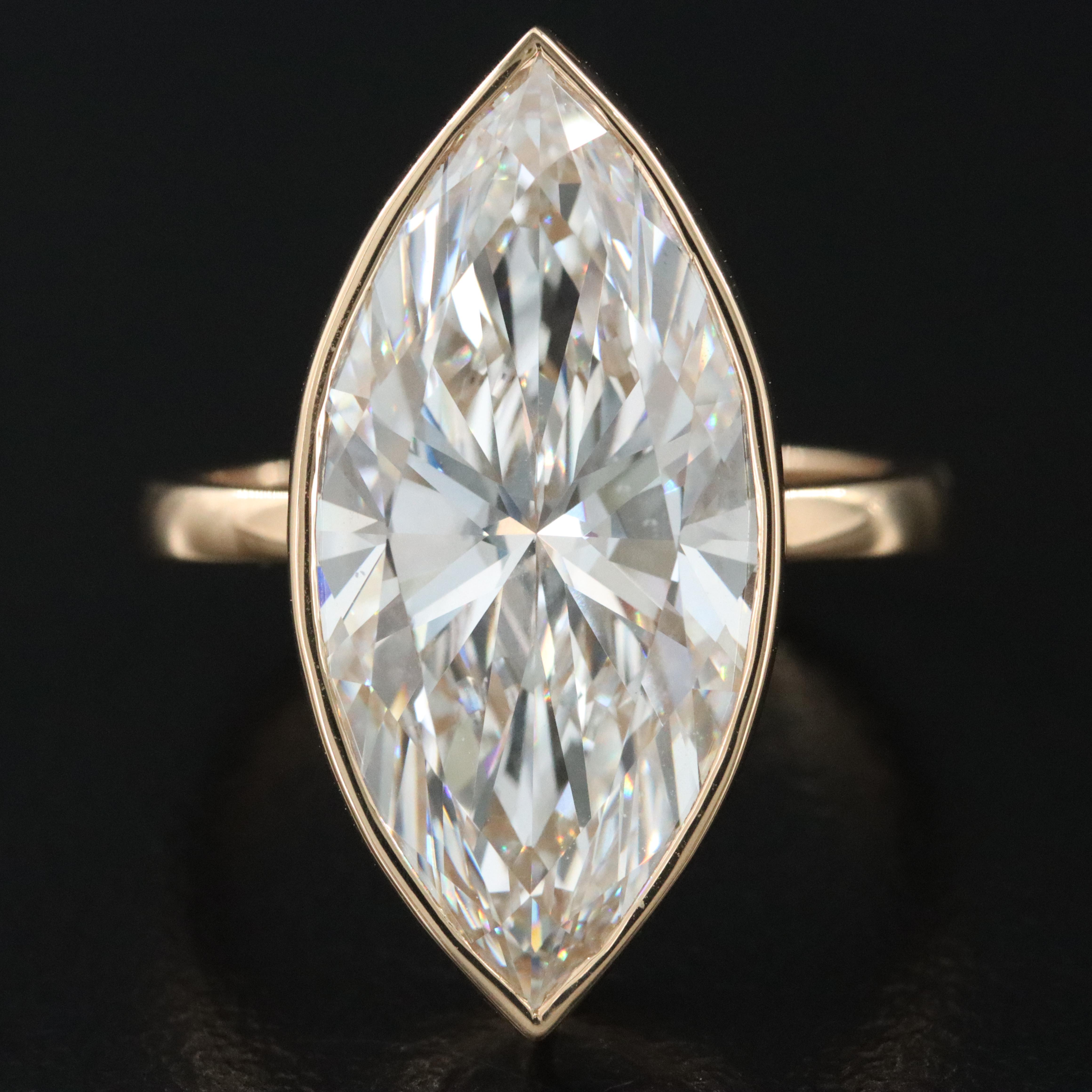 18K 8.18 CT Lab Grown Diamond Solitaire Ring with IGI Report