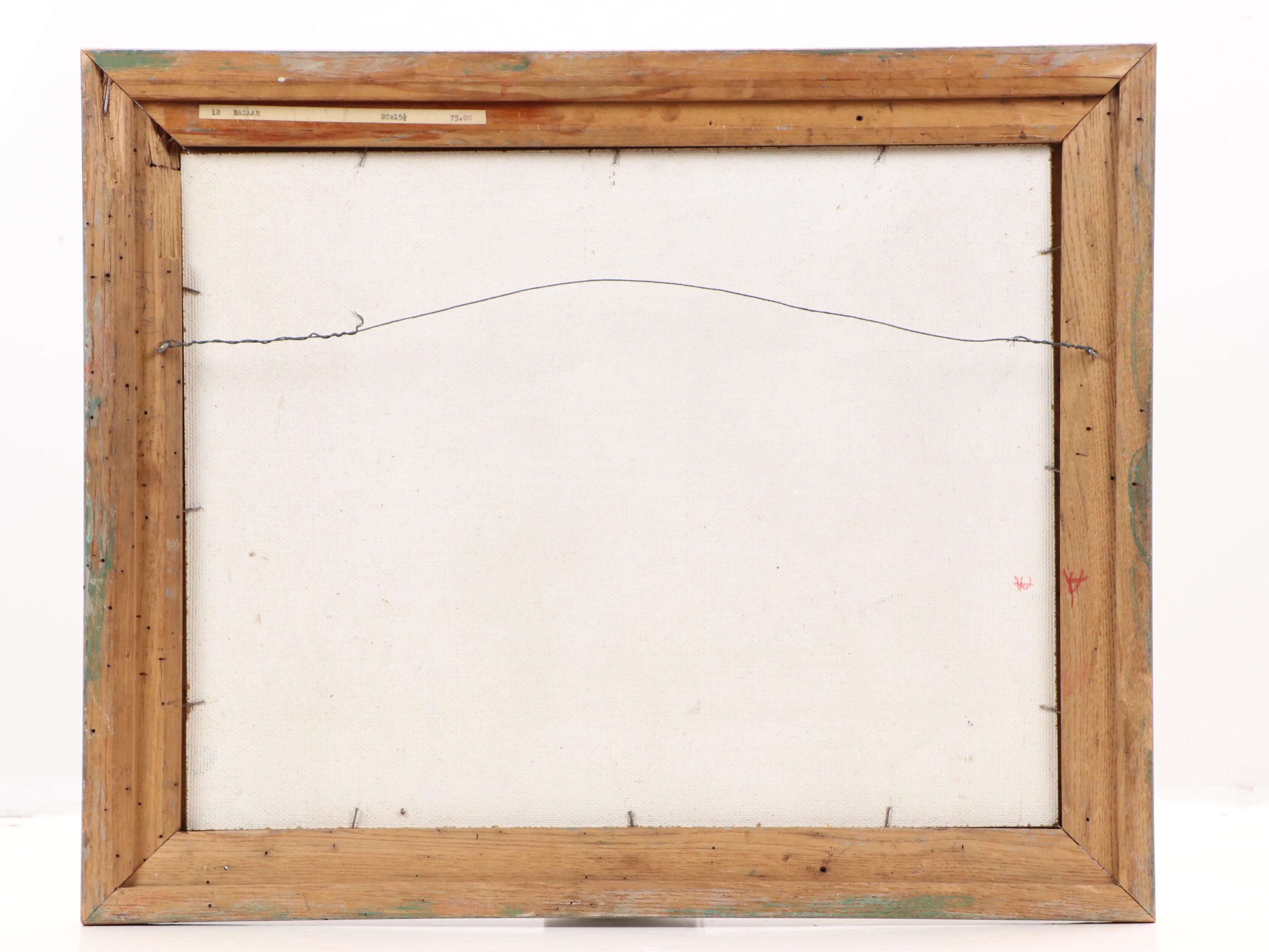 Blue Abstract Figural Oil Painting, 1965