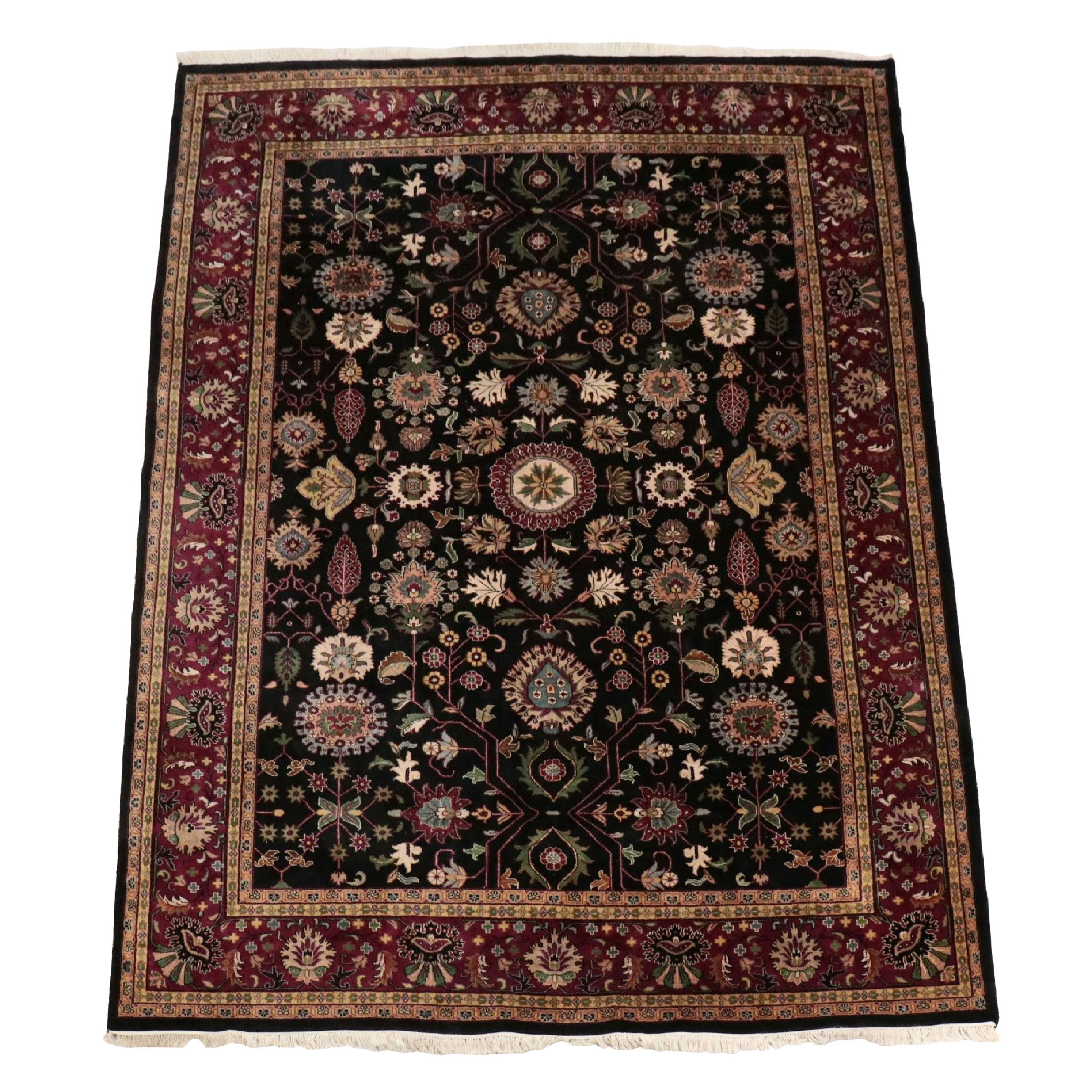 9'10 x 14'5 Hand-Knotted Indian Agra Room-Sized Rug