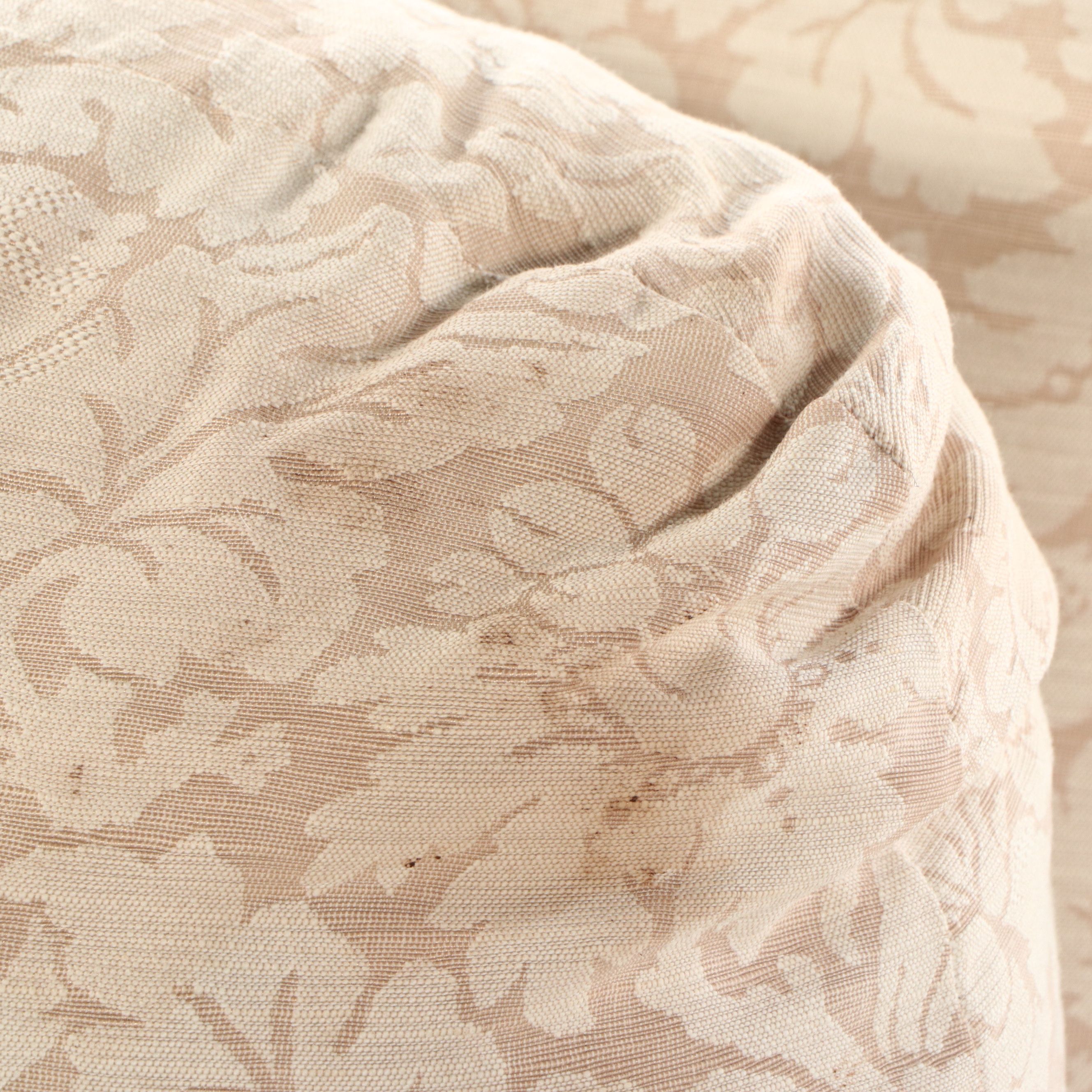 Ivory Damask Upholstered Slipper Chair