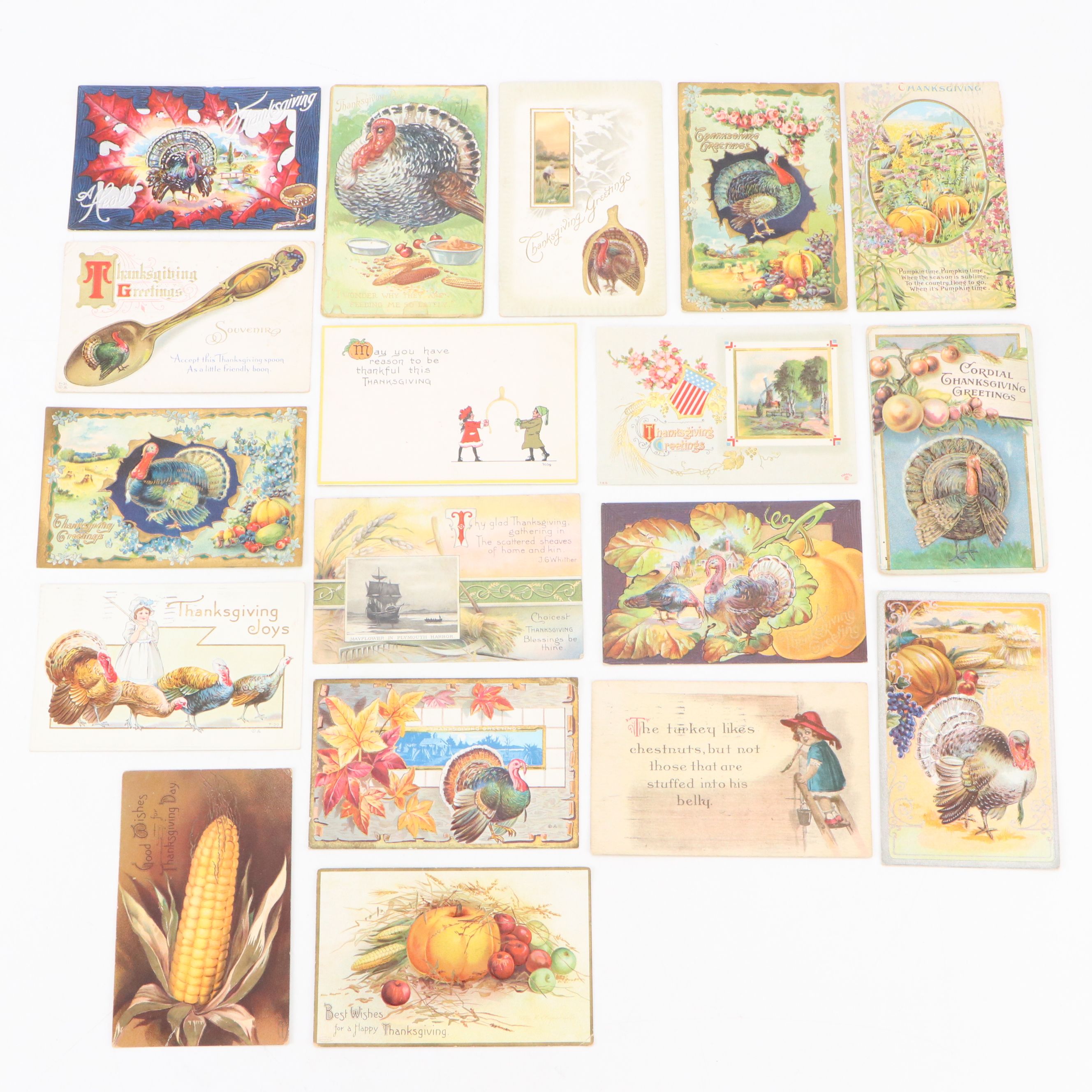 Rachael Tuck & Sons with Other Thanksgiving Postcards, Early 20th Century