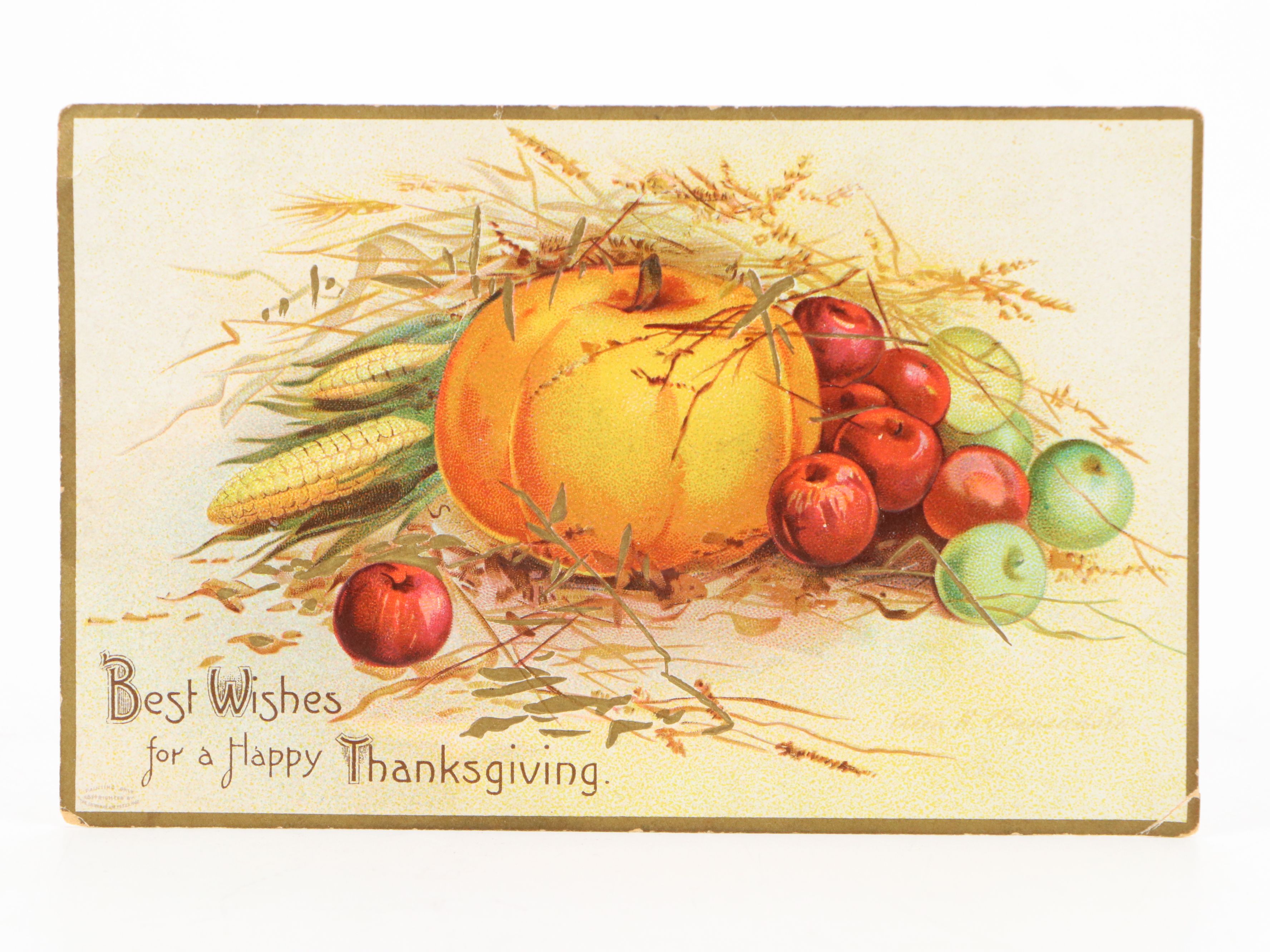 Rachael Tuck & Sons with Other Thanksgiving Postcards, Early 20th Century