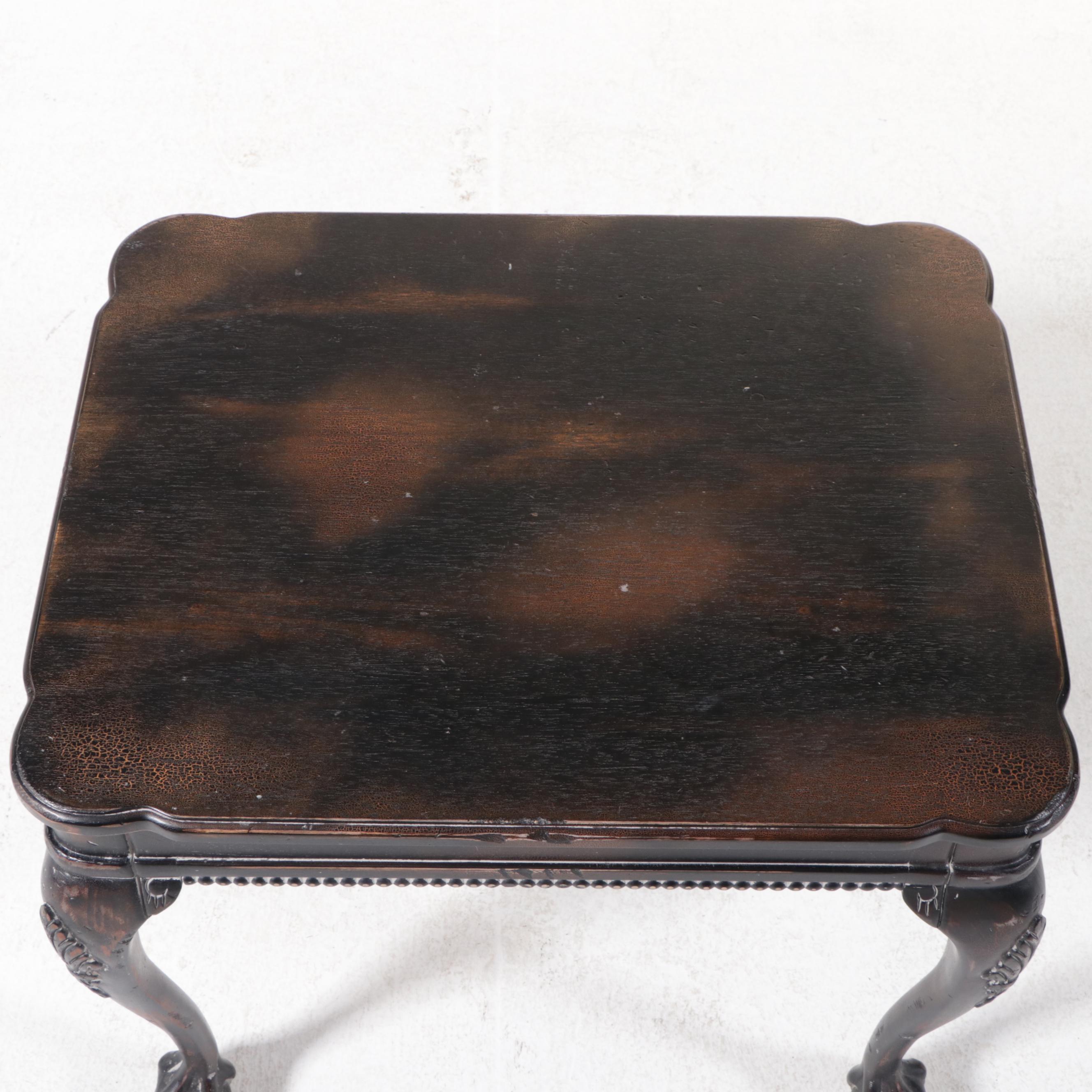 Salem Square Chippendale Style Painted Wood End Table, Late 20th Century