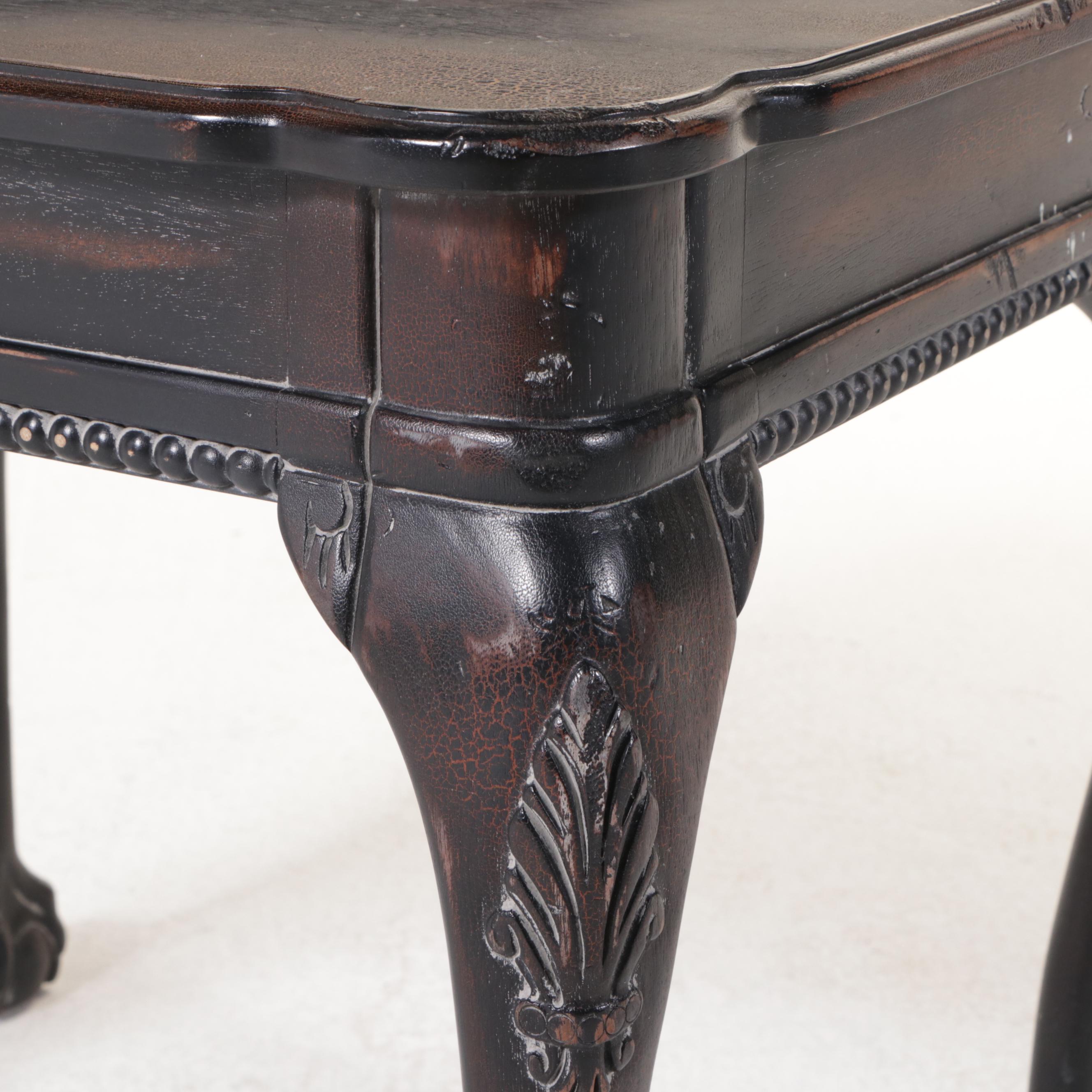 Salem Square Chippendale Style Painted Wood End Table, Late 20th Century