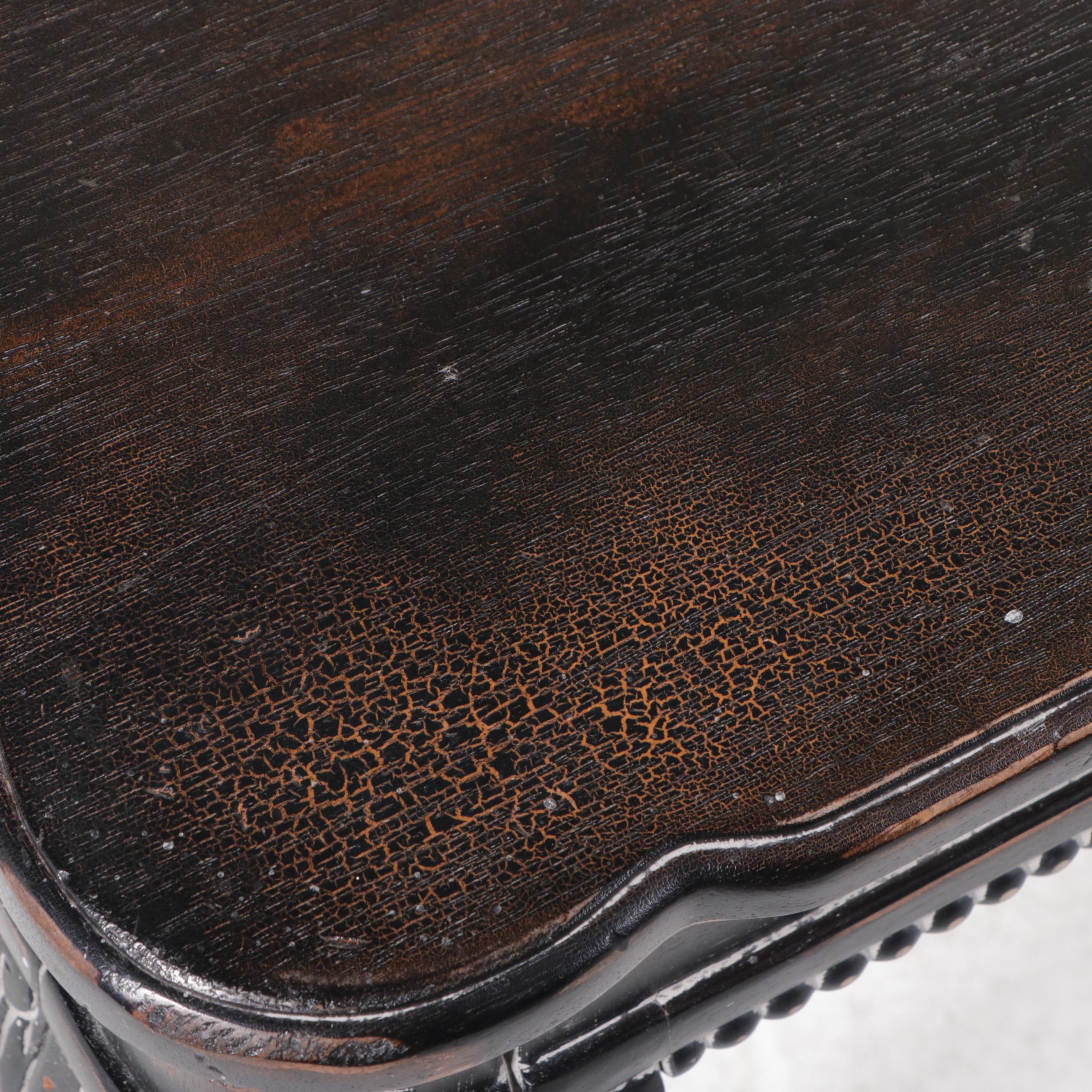 Salem Square Chippendale Style Painted Wood End Table, Late 20th Century