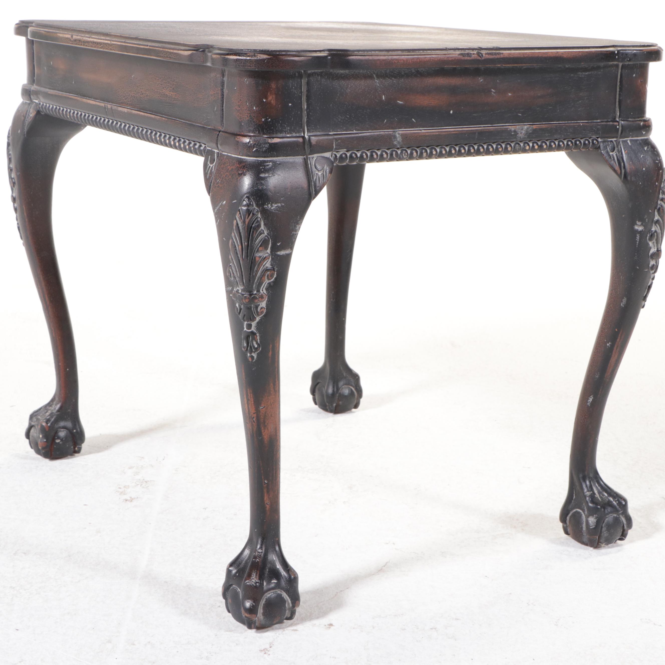 Salem Square Chippendale Style Painted Wood End Table, Late 20th Century