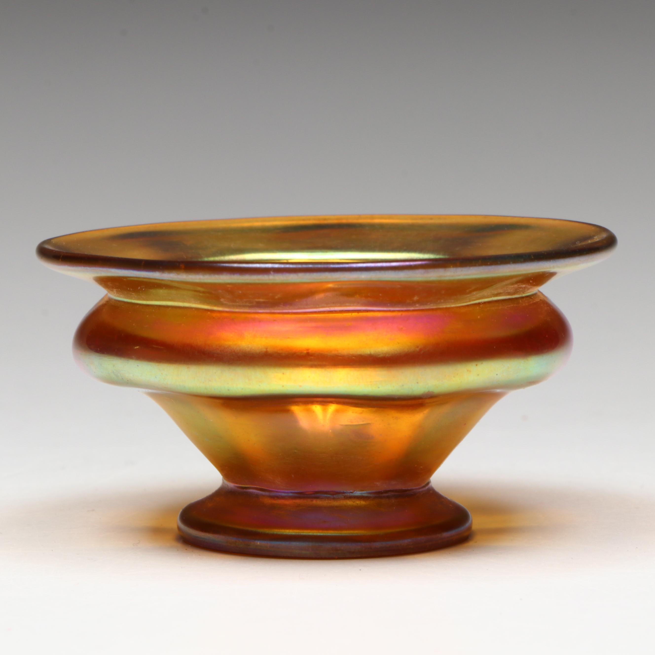 Louis Comfort Tiffany Favrile Glass Salt Cellar, Early 20th Century
