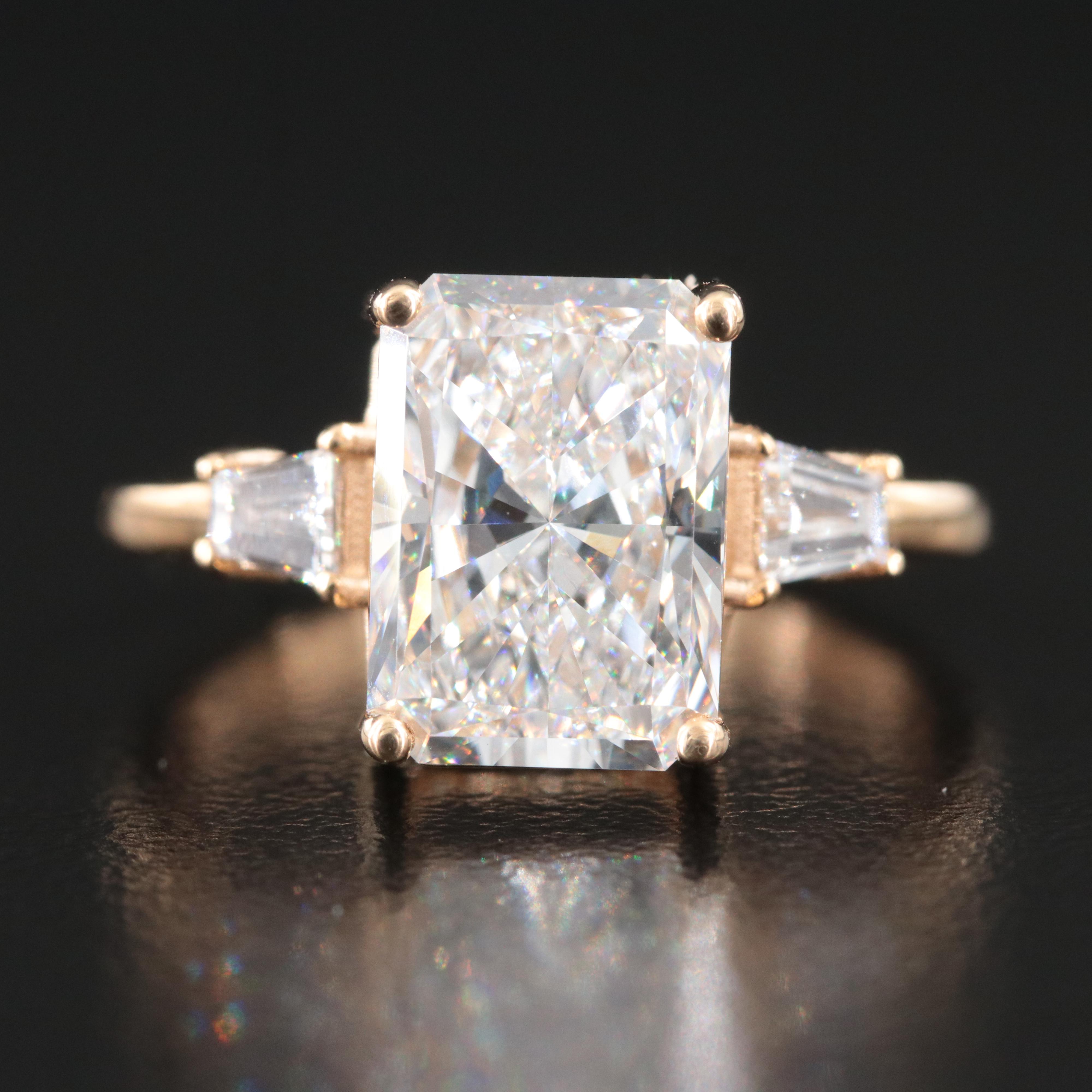 18K 3.22 CTW Lab Grown Diamond Ring with IGI Report