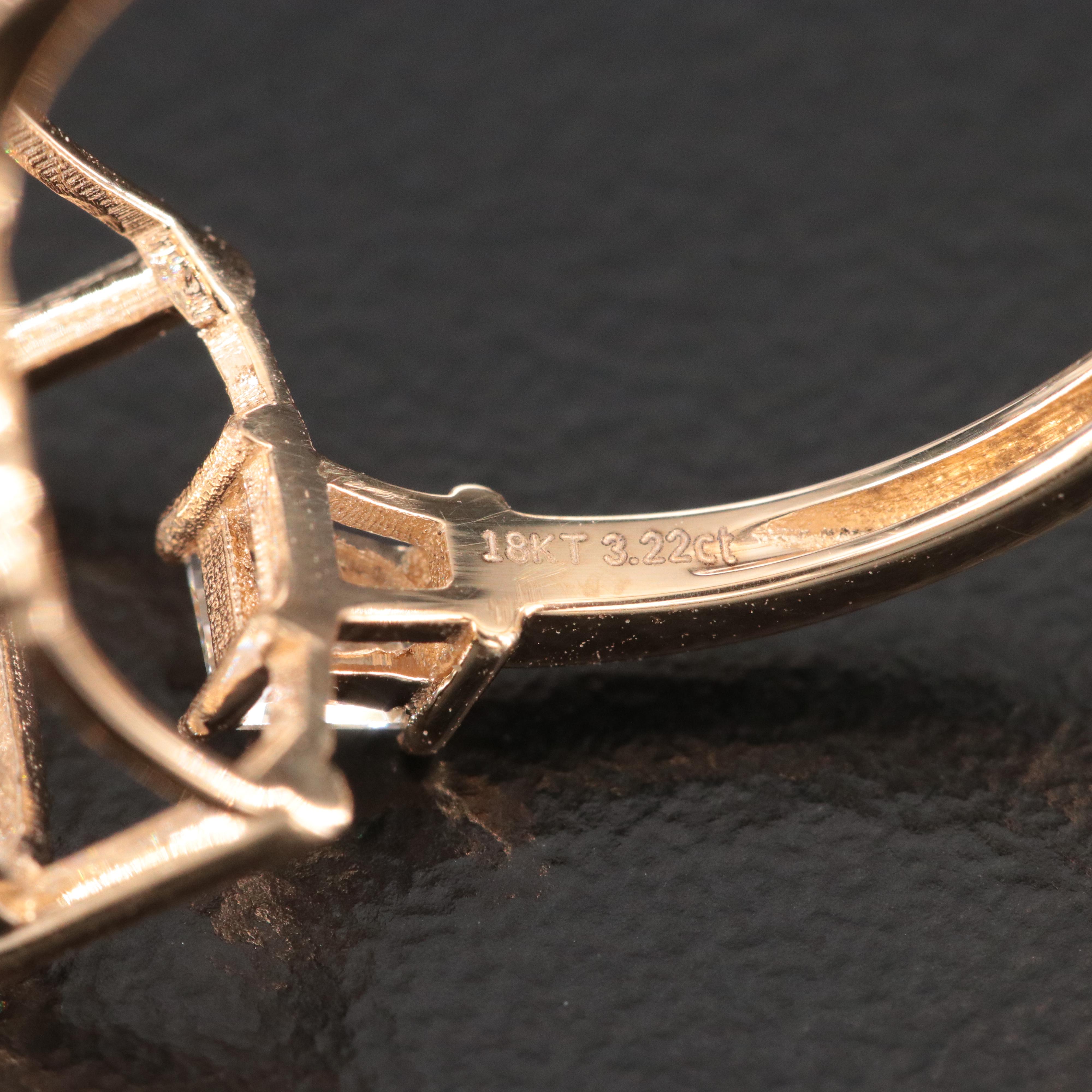 18K 3.22 CTW Lab Grown Diamond Ring with IGI Report