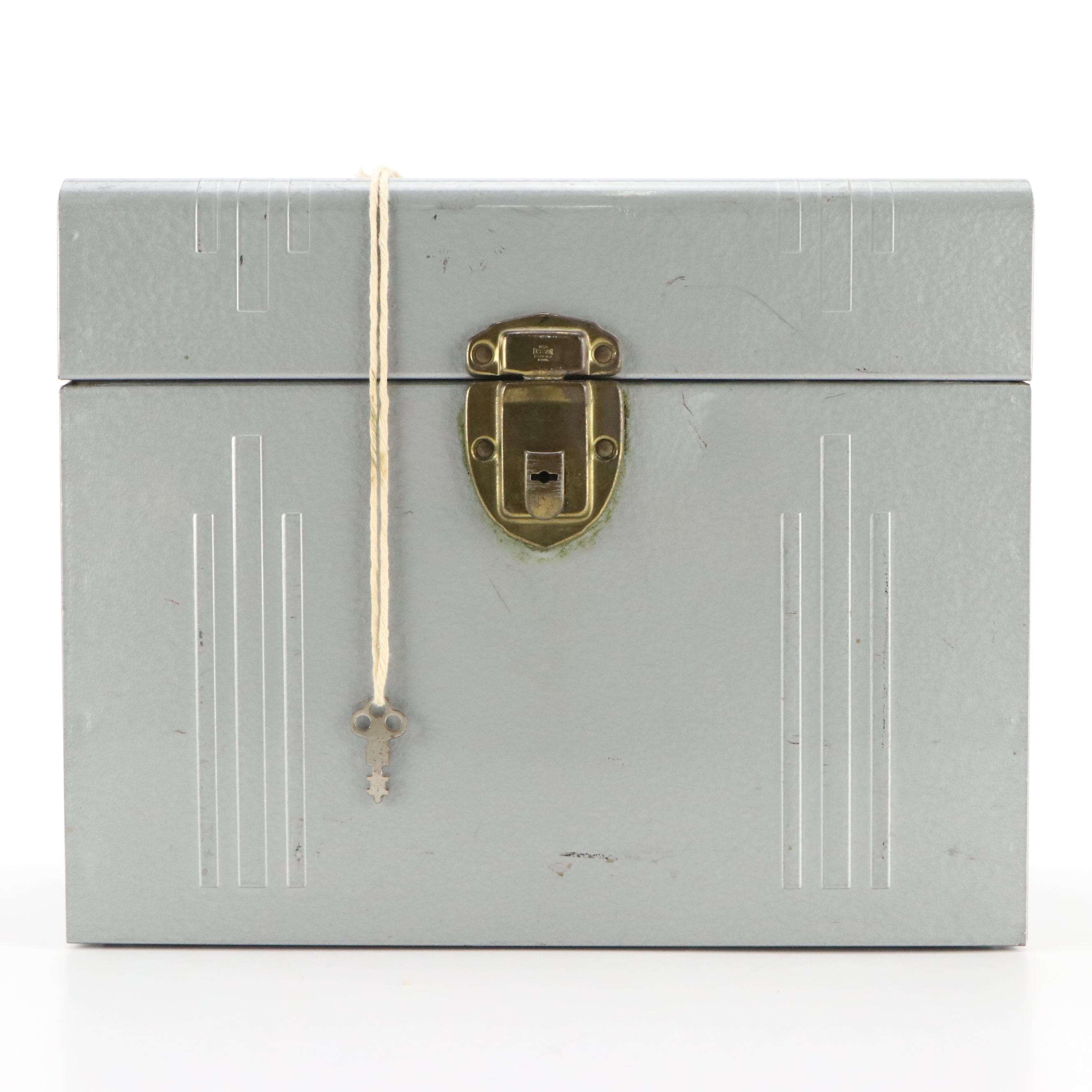 Goodfrend Metal Filing Box with Key and Vintage Bernz-O-Matic Toolbox