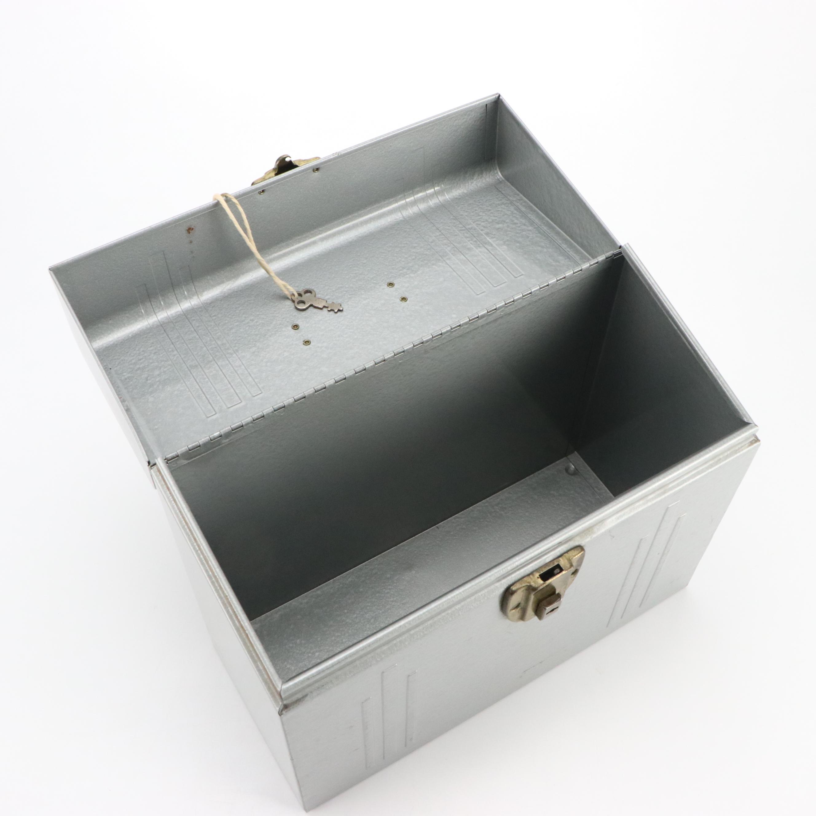 Goodfrend Metal Filing Box with Key and Vintage Bernz-O-Matic Toolbox