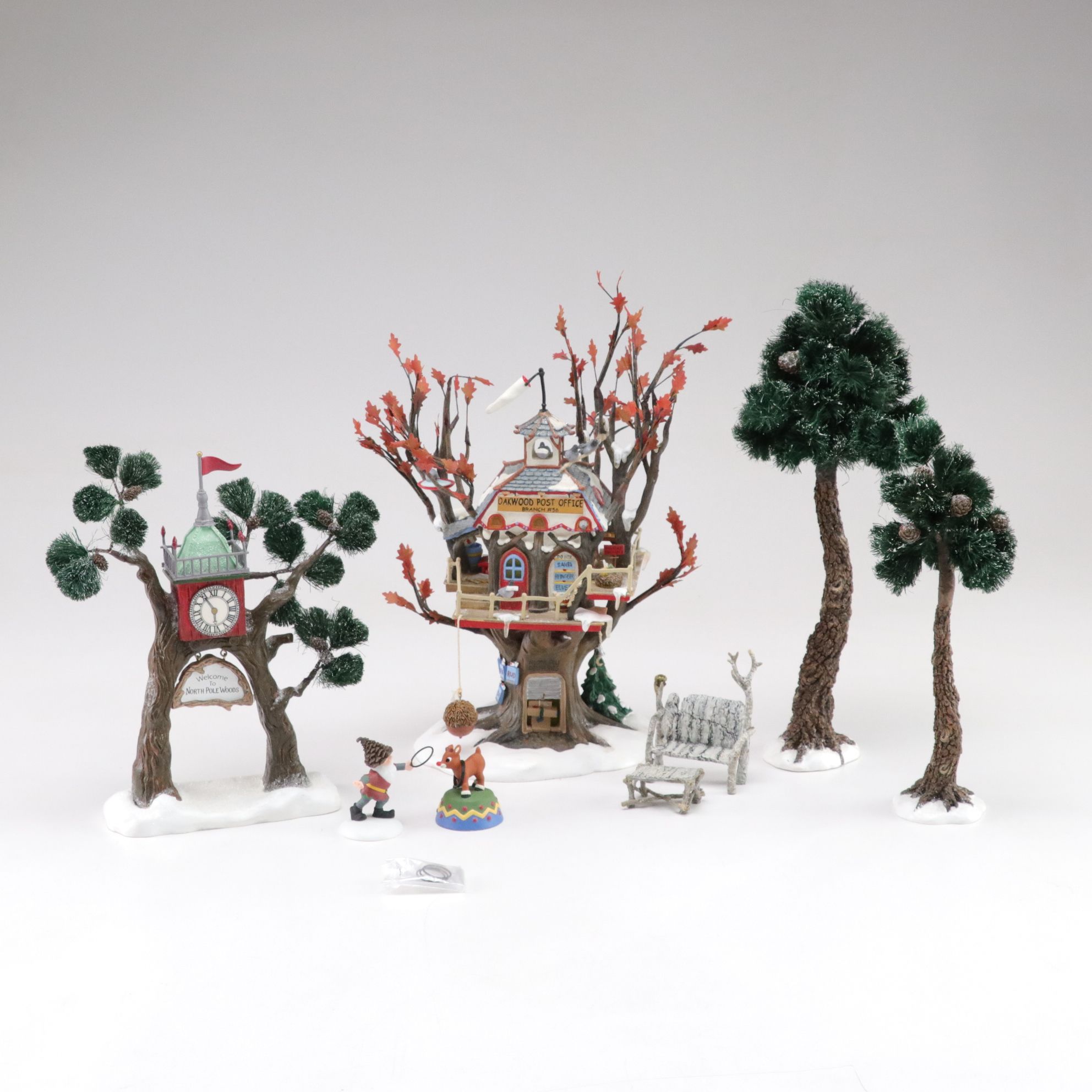 Department 56 "Oakwood Post Office Branch" and More North Pole Woods Village