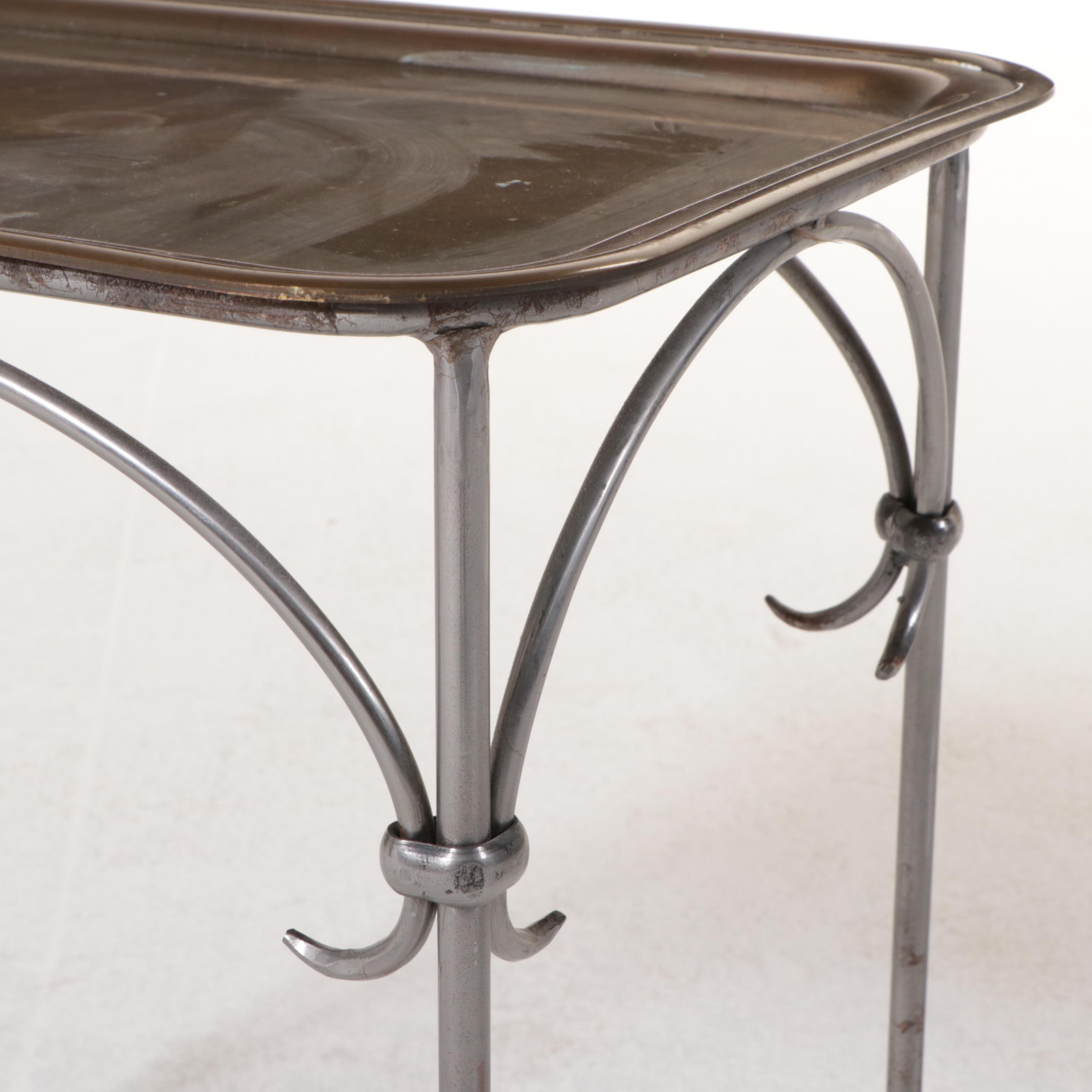 Regency Style Mixed Metal Finish Tray Table, Mid to Late 20th Century