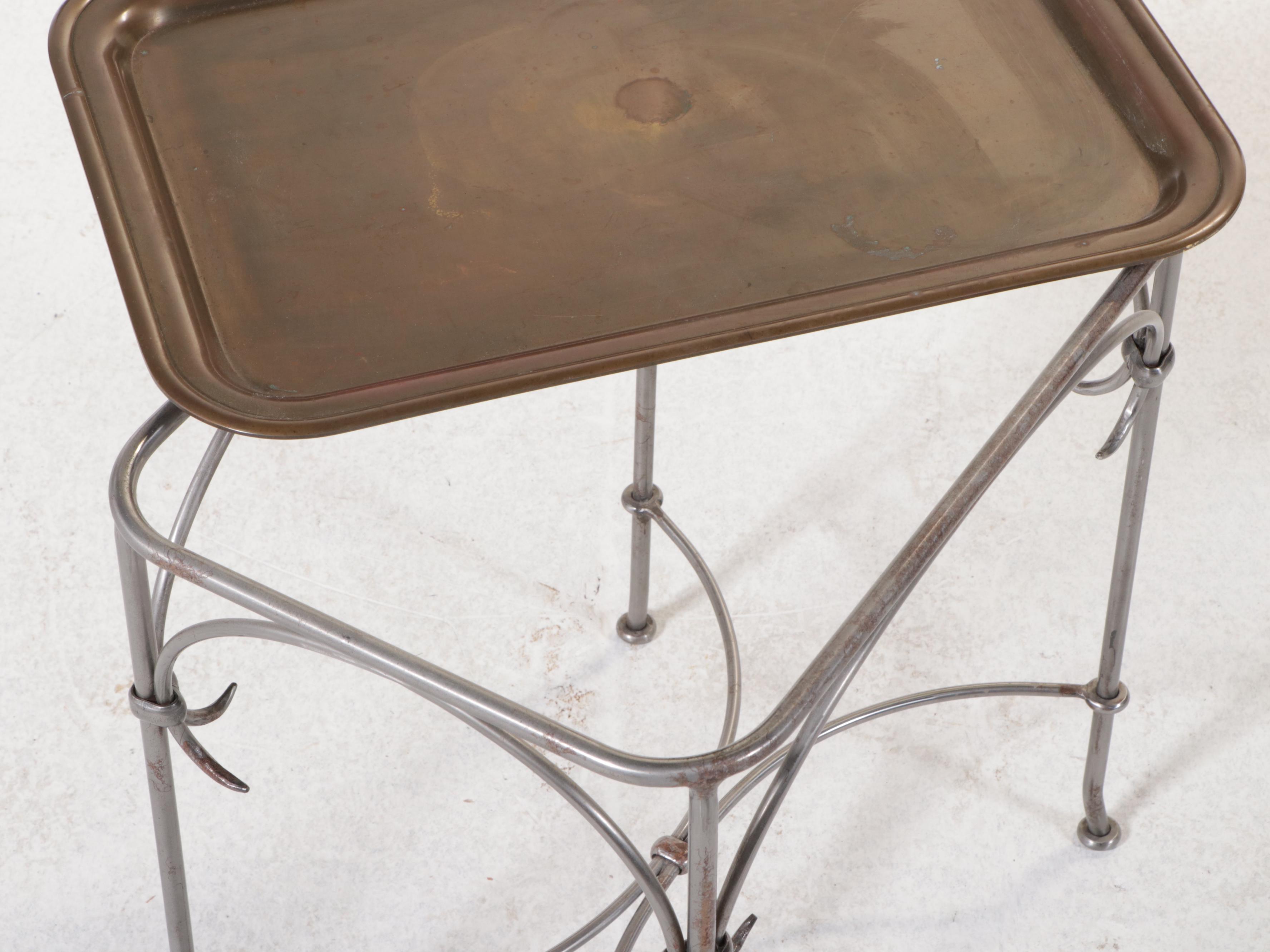Regency Style Mixed Metal Finish Tray Table, Mid to Late 20th Century