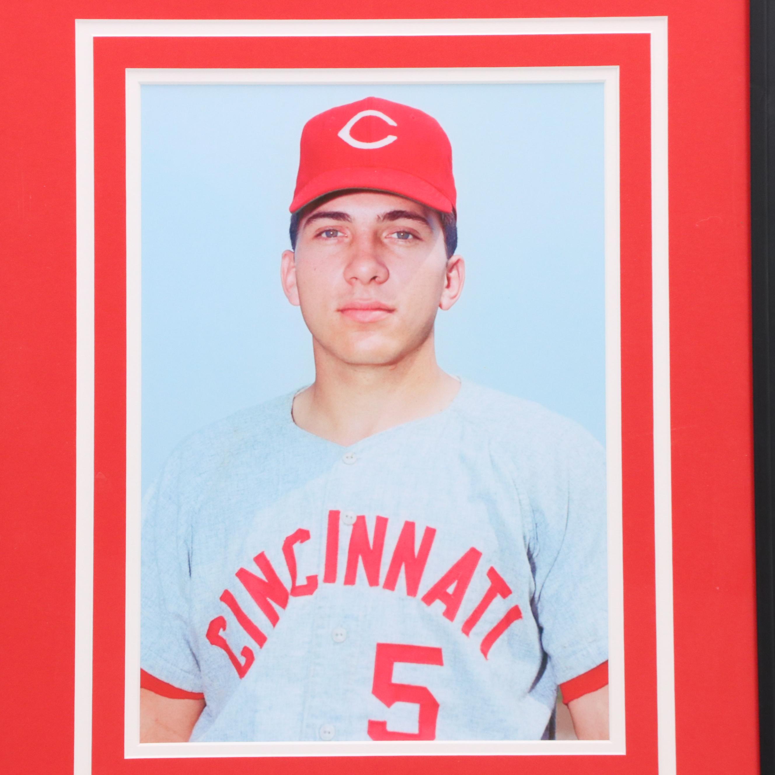Johnny Bench Signed Cincinnati Reds Framed Display, JSA