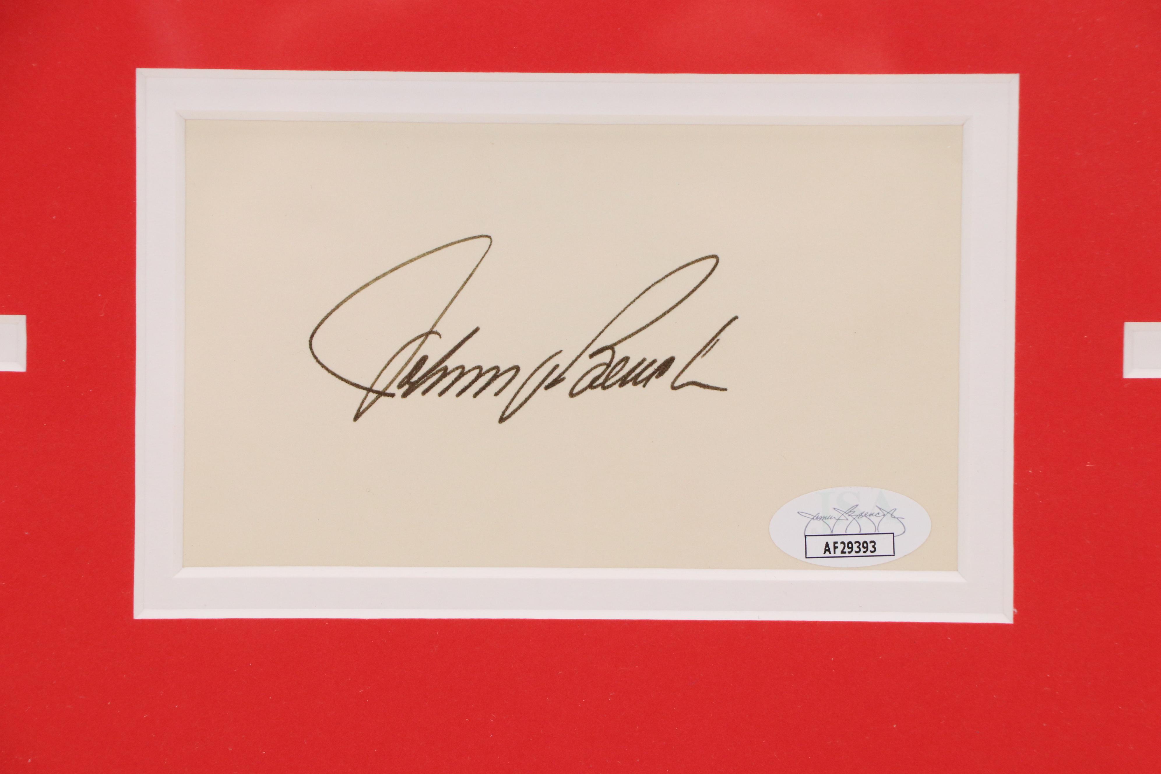 Johnny Bench Signed Cincinnati Reds Framed Display, JSA
