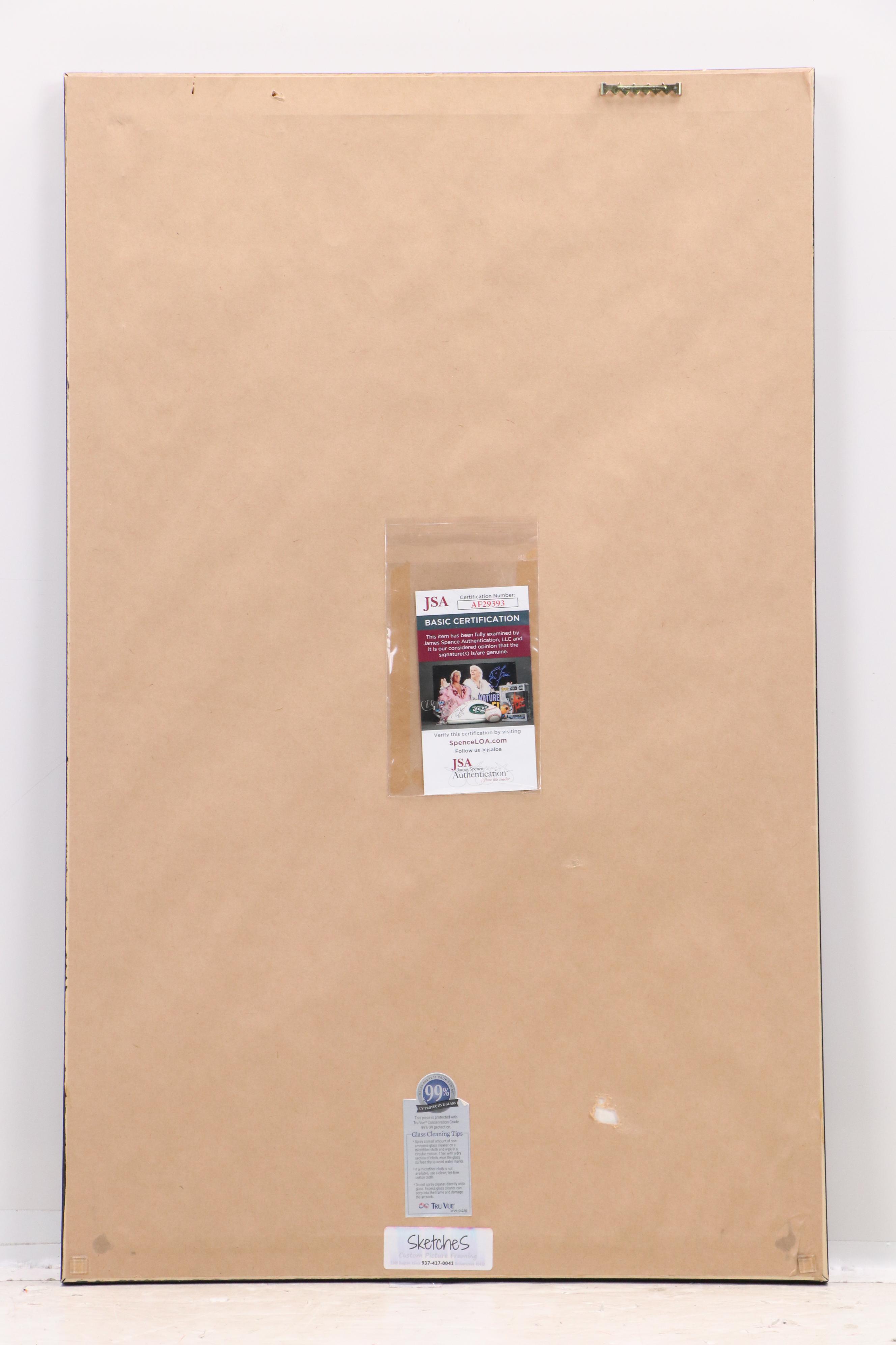 Johnny Bench Signed Cincinnati Reds Framed Display, JSA