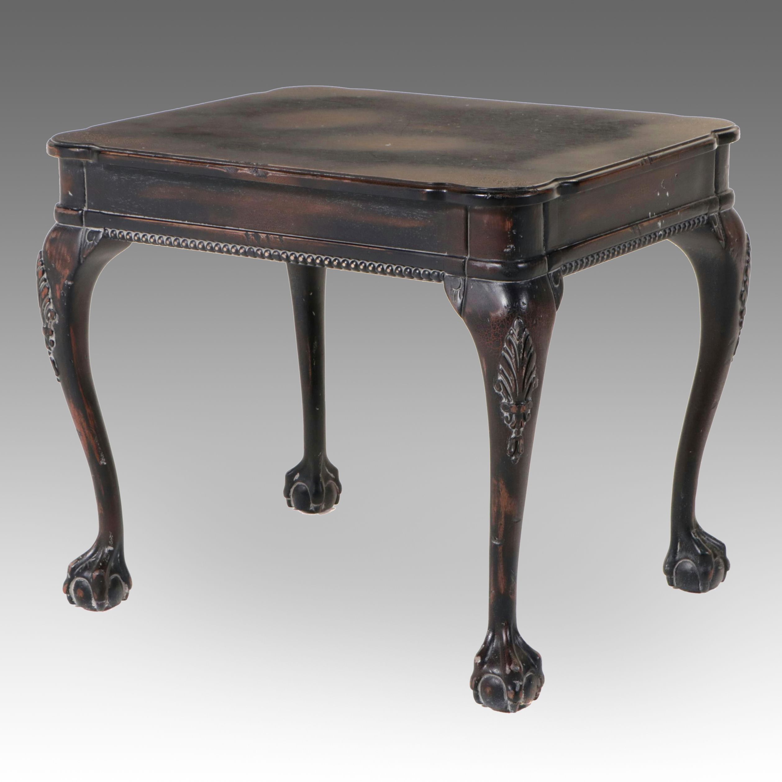 Salem Square Chippendale Style Painted Wood End Table, Late 20th Century