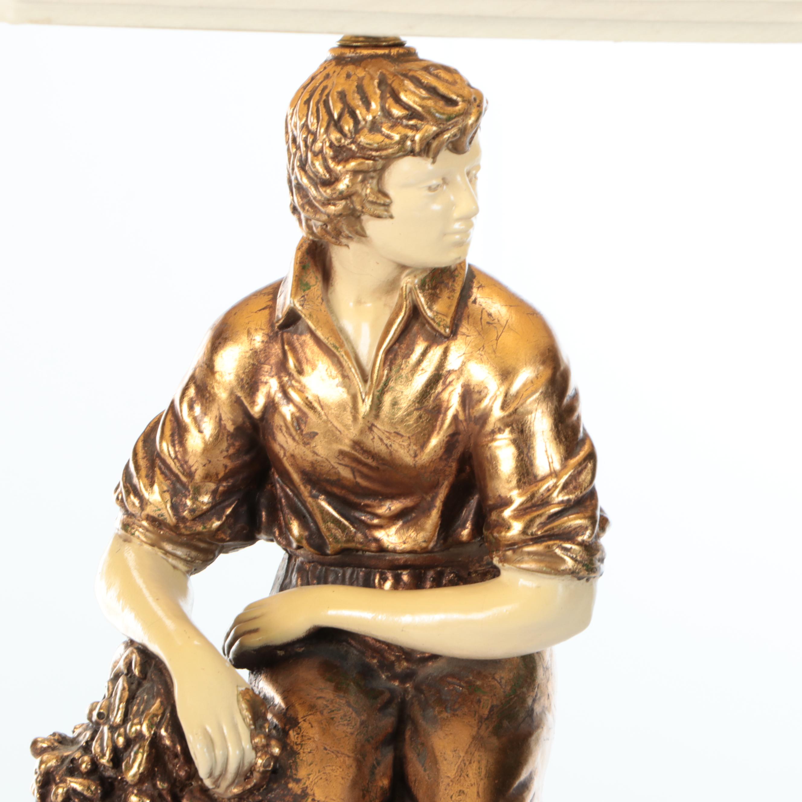 Neoclassical Style Lamp, Figure of Boy After Hippolyte-François Moreau